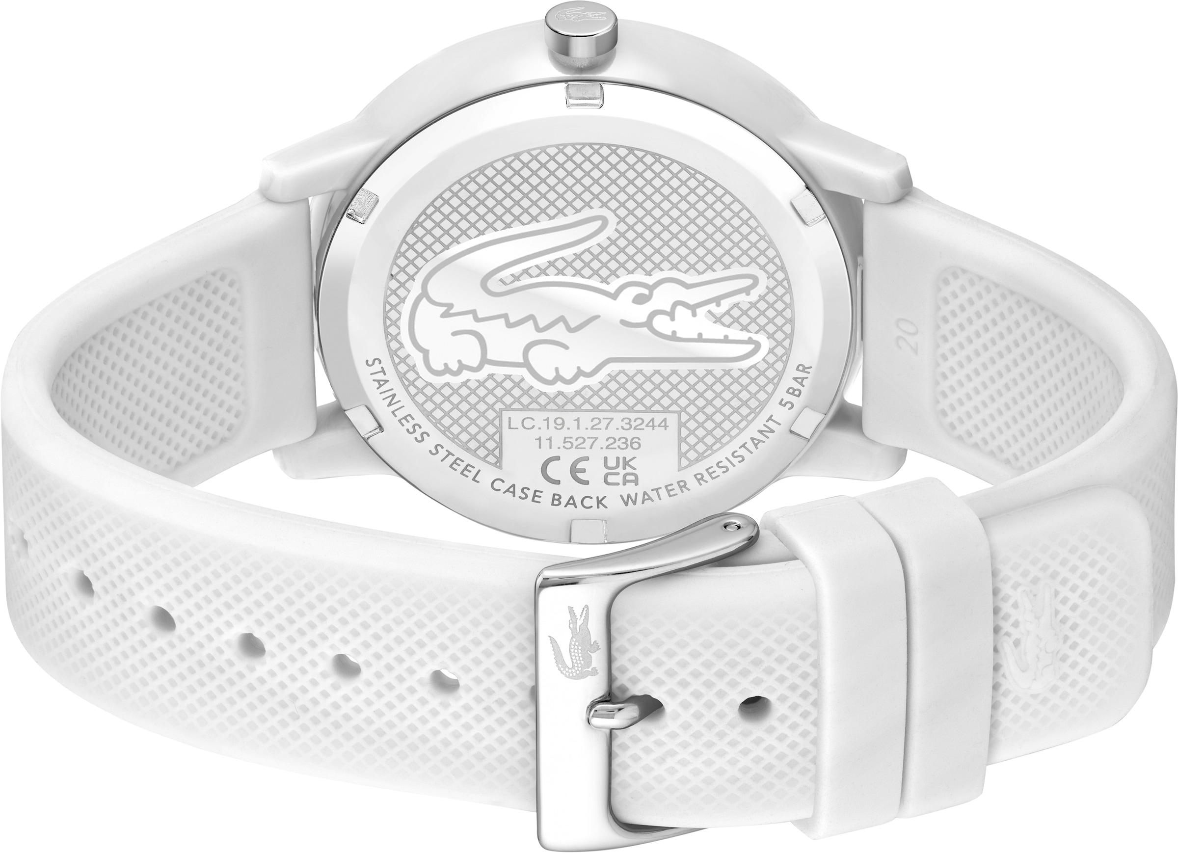 Lacoste Quarzuhr »LACOSTE.12.12«, Armbanduhr, Herrenuhr, Mineralglas, Silikonarmband