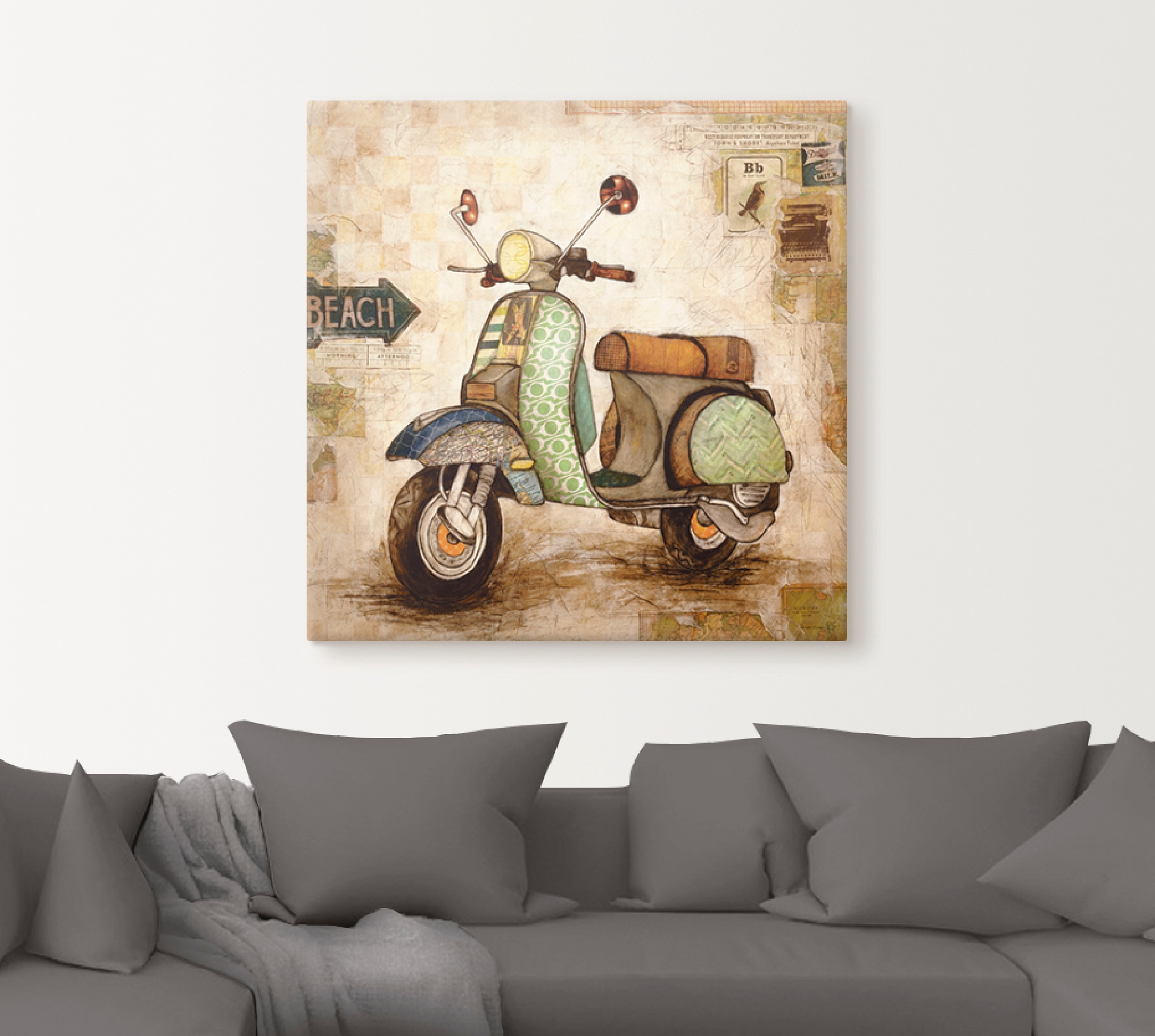 Artland Leinwandbild »Drum herum II«, Motorräder & Roller, (1 St.), auf Kei günstig online kaufen