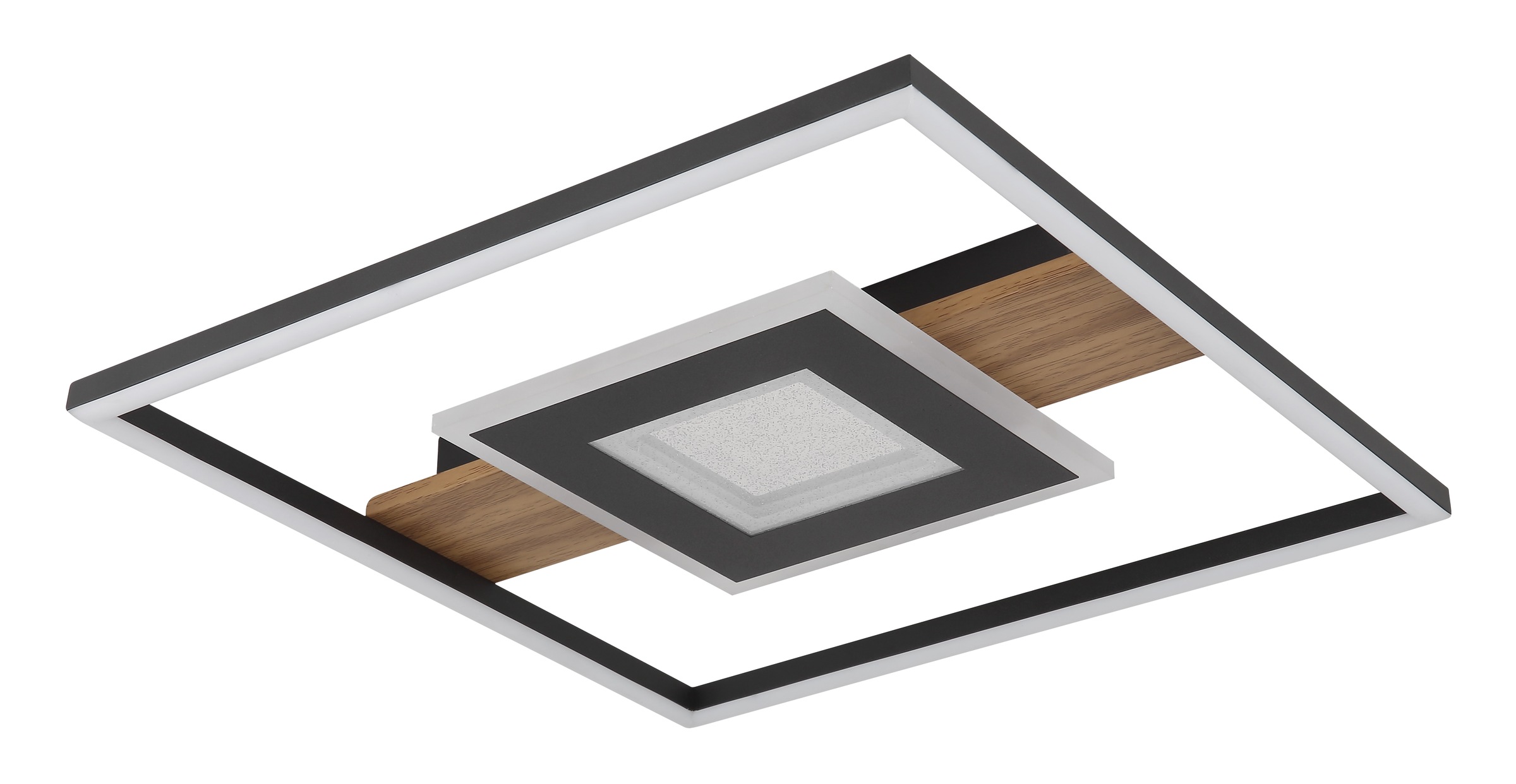 GLOBO LIGHTING LED Deckenleuchte »PIKARA« LED-Modul Warmweiß Deckenlampe/holzoptik/Acrylkristalle klar/modern