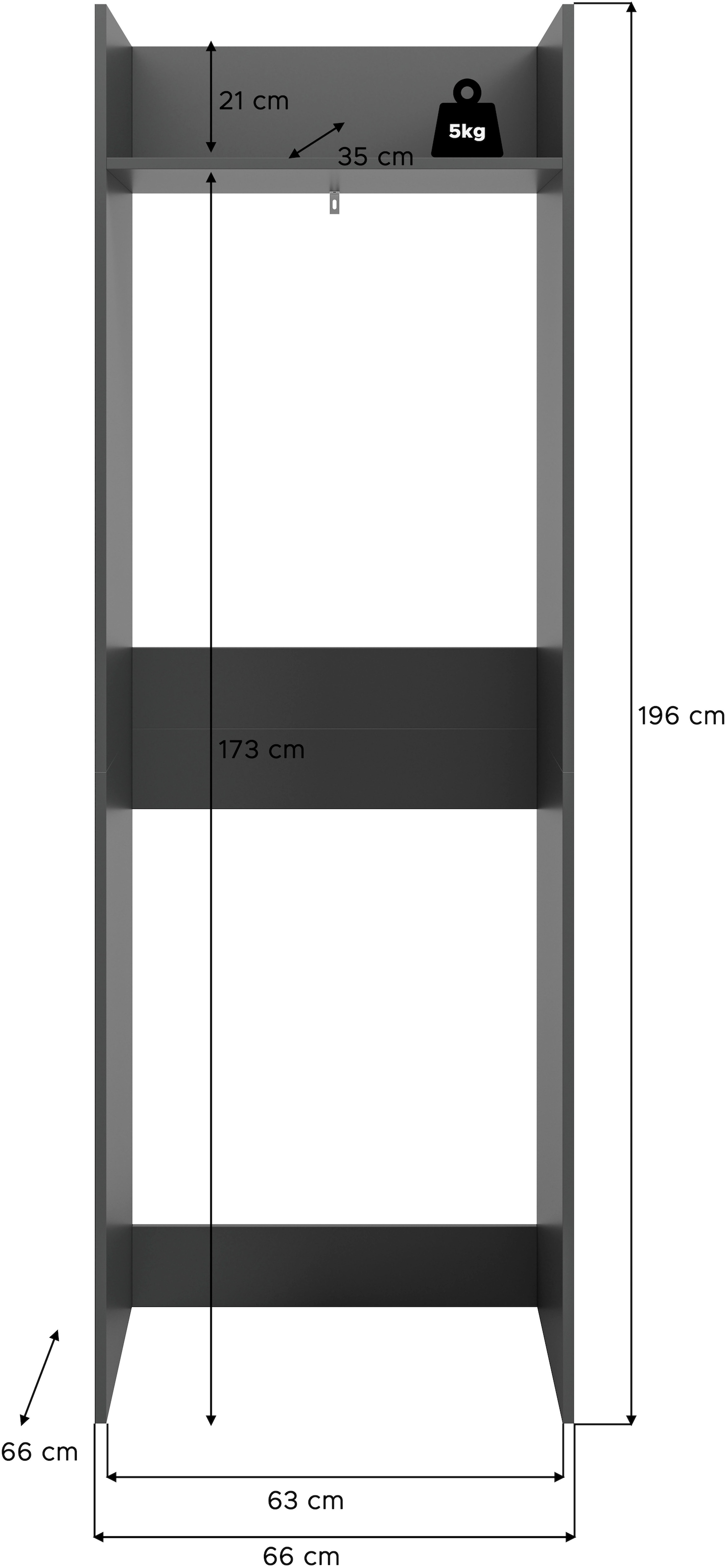 welltime Waschmaschinenumbauschrank »FALAS, TOPSELLER, Höhe 195 cm, 1 Boden, für Waschmaschine &Trockner« in verschiedenen Farben erhältlich, 1 Stk. tlg. Waschmaschine, Trockner, Waschmaschinenschrank, Umbauschrank, Wäsche