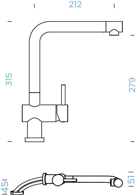 Schock Küchenarmatur »Epos W« Vorfenstermontage, Festauslauf, Niederdruck
