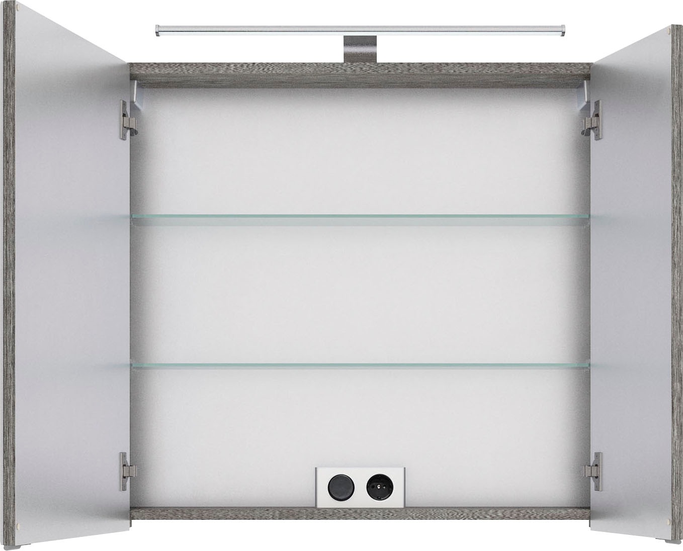 Saphir Badmöbel-Set »6005 Sprint 3-teilig, Keramik-Waschtisch mit LED-Spiegelschrank«, (4 St.), Midischrank, inkl. Türdämpfer, 3 Türen, 4 Schubladen, Bad-Set