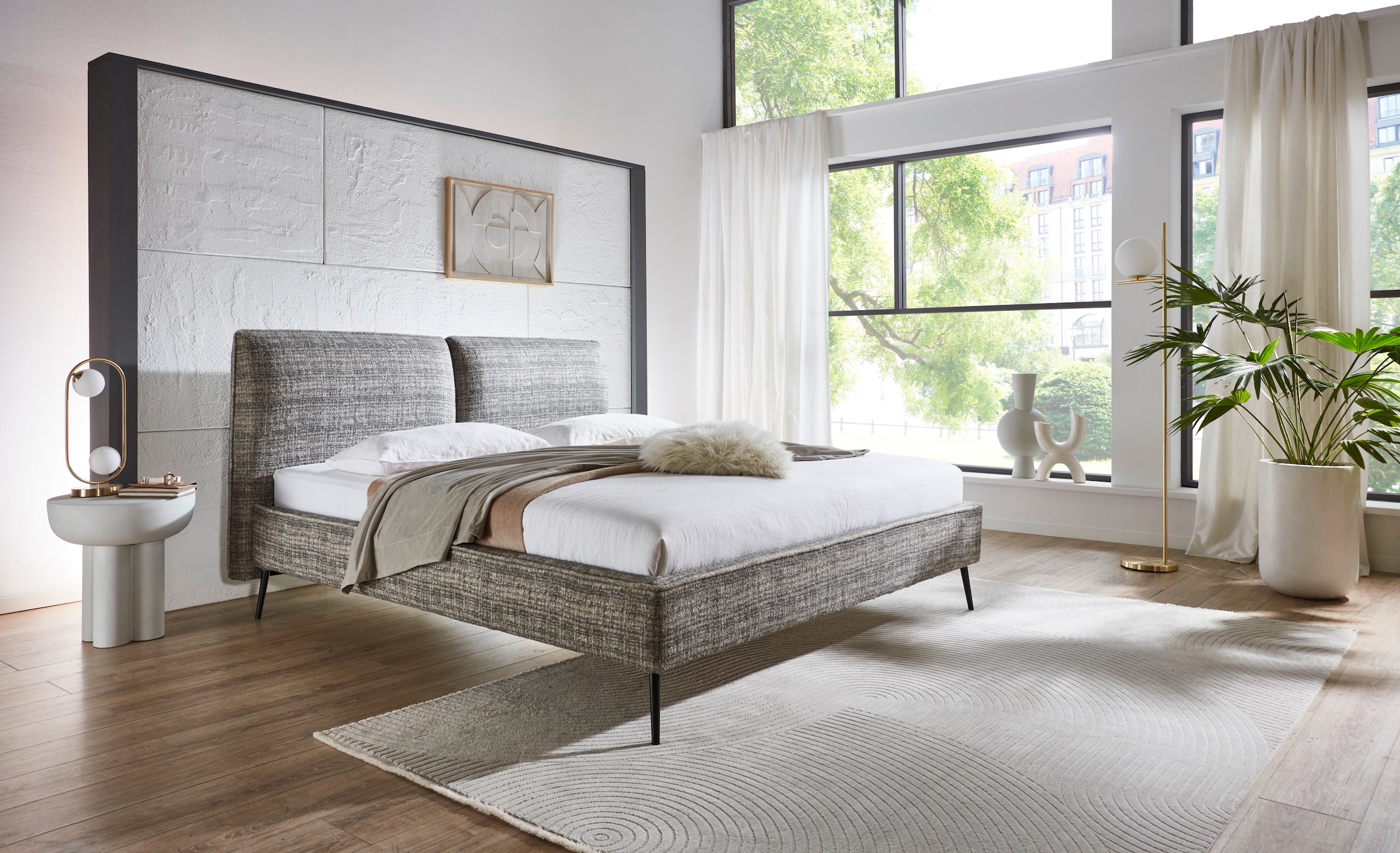 meise.möbel Polsterbett »Infinity erhältlich in verschiedenen Farben und Breiten« mit schwarzen Metallfüßen