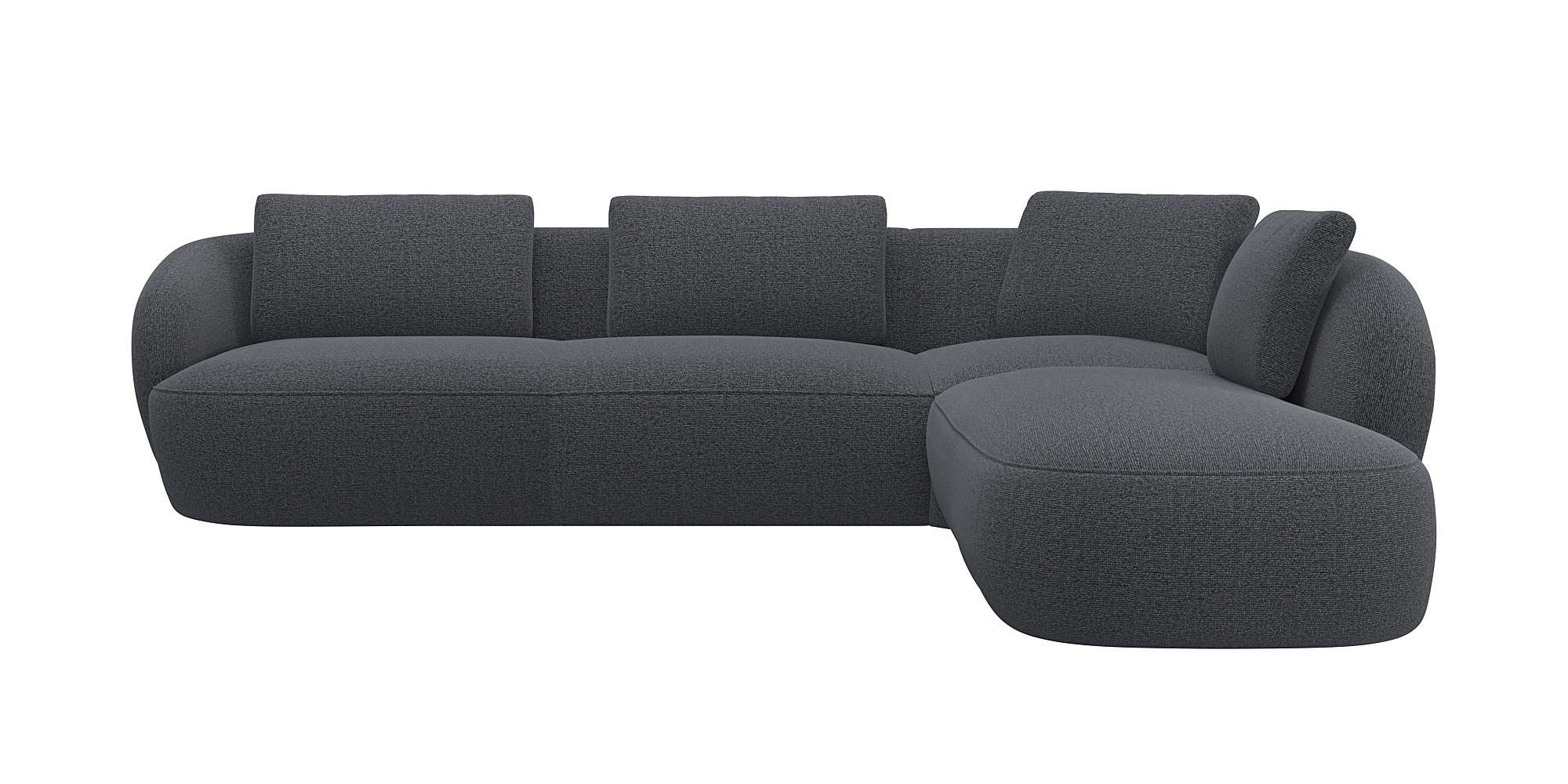 FLEXLUX Ecksofa »Torino, rund, L-Form, Sofa-Ecke mit Ottomane«, Modernes, o günstig online kaufen
