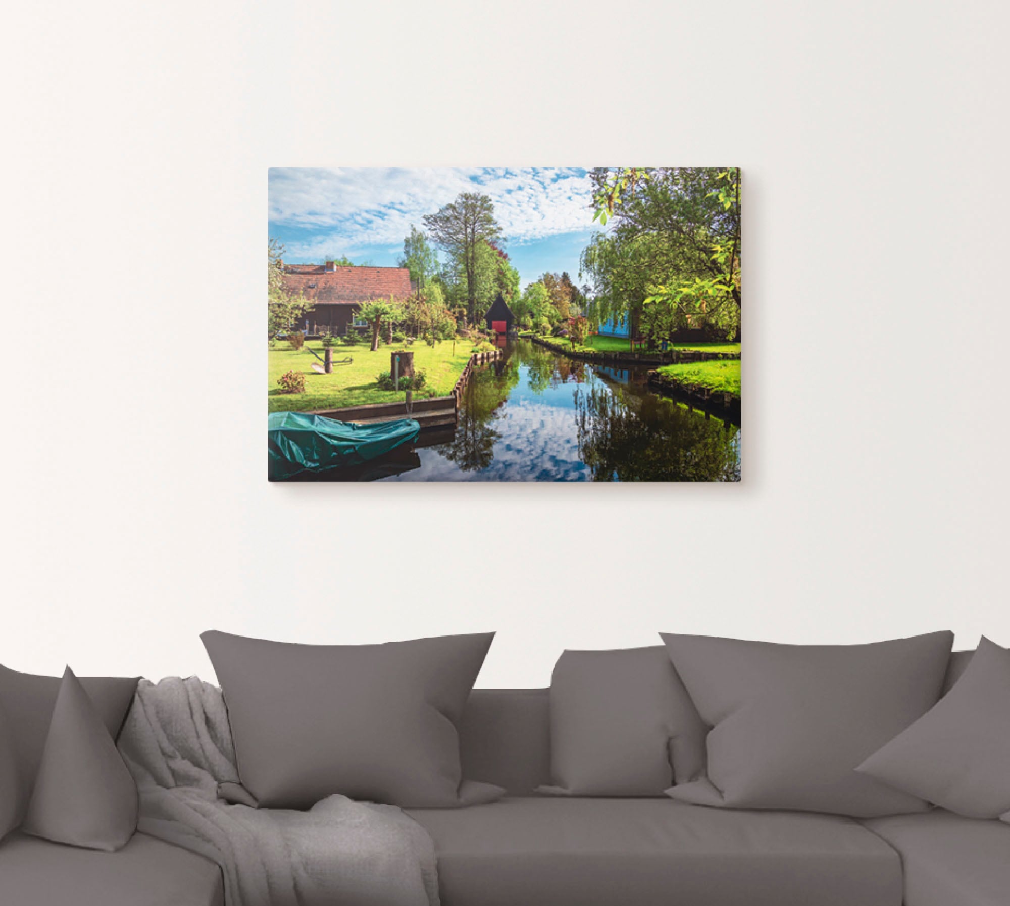 Artland Wandbild »Gebäude im Spreewald in Lehde I«, Gebäude, (1 St.), als Leinwandbild, Wandaufkleber in verschied. Größen