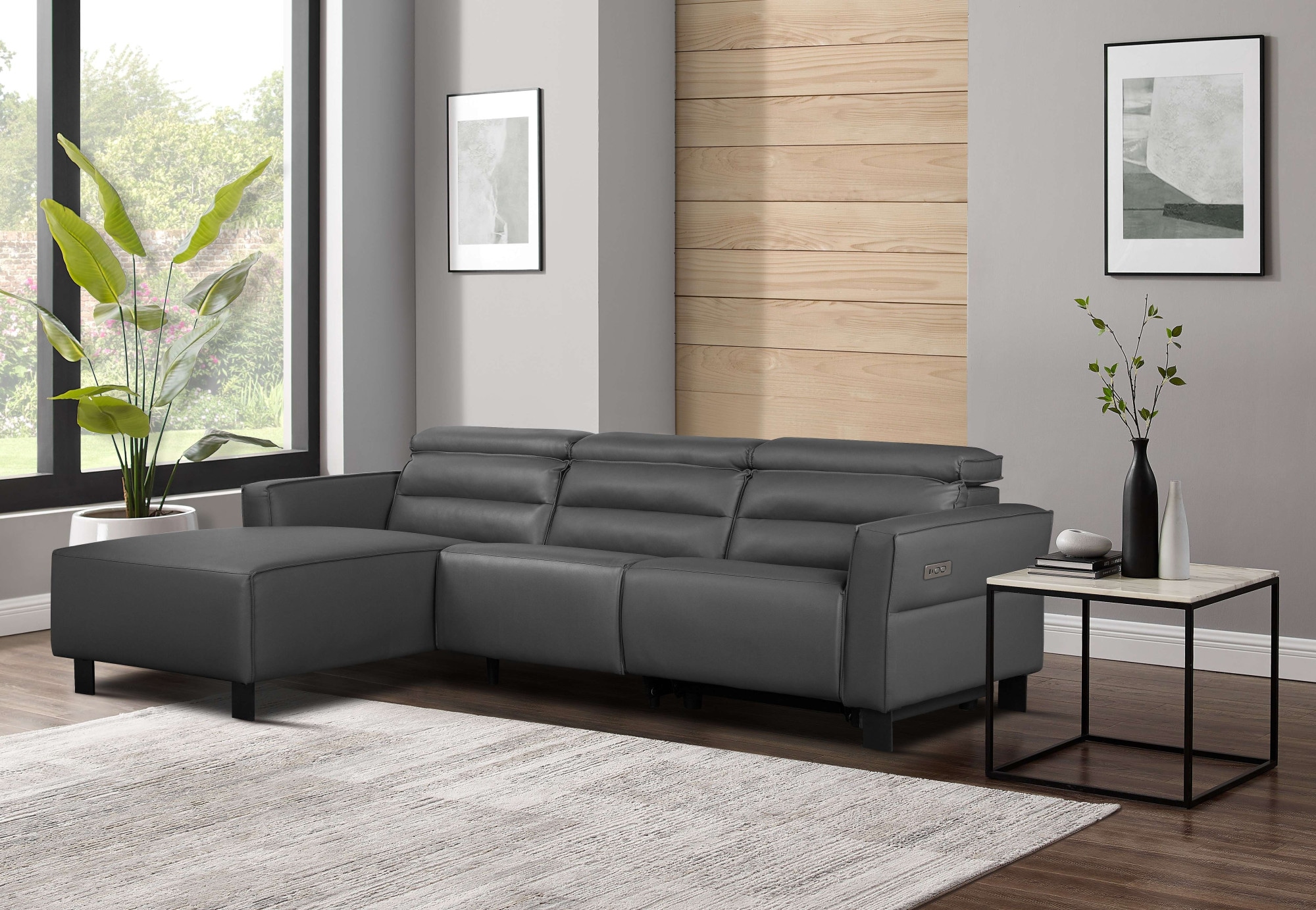Places of Style Ecksofa »Carpari, L-Form, 263 cm, manuelle o. elektrische Relaxfunktion,«, USB A/C und Kopfteilverstellg