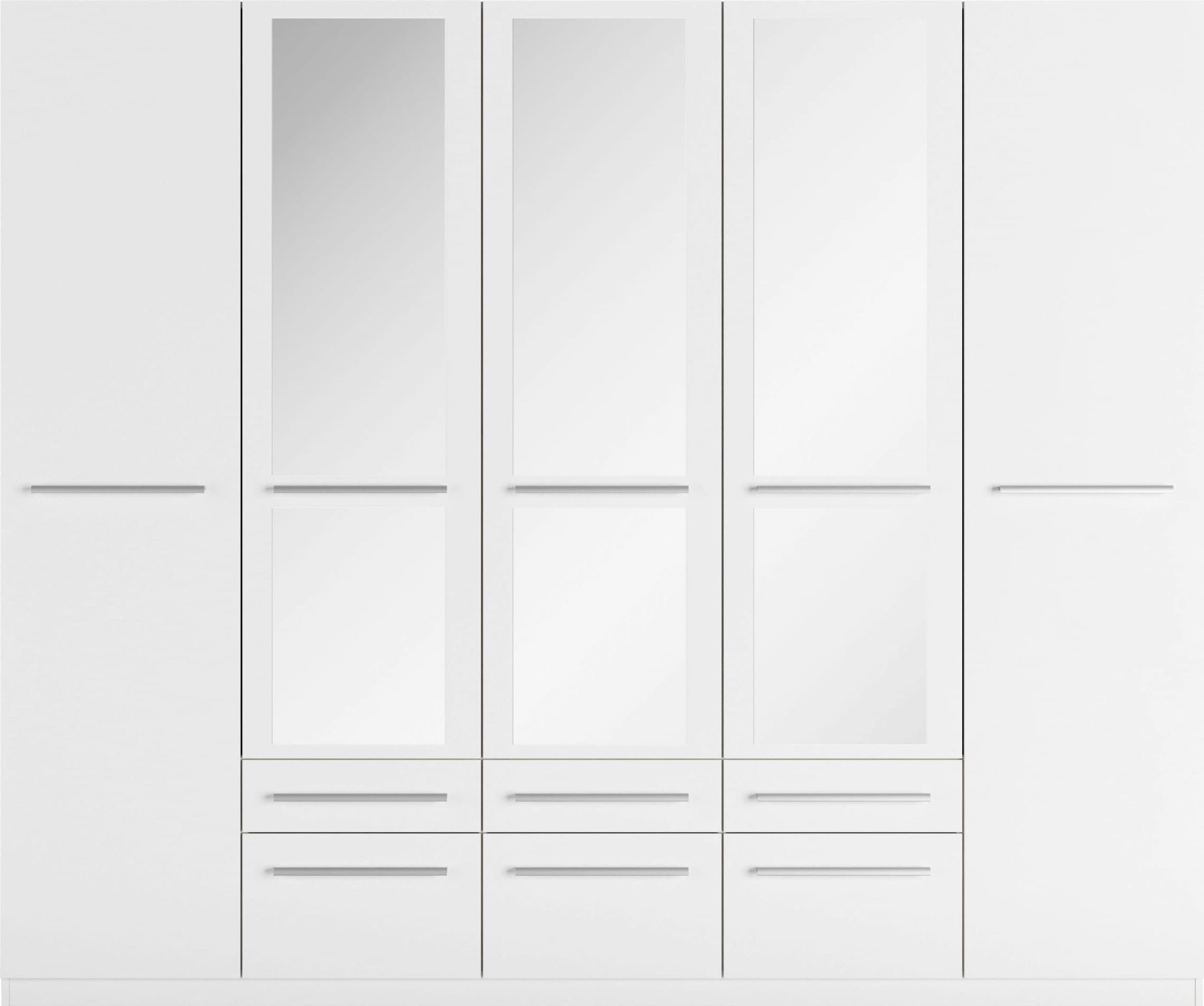 priess Kleiderschrank »Schrank Garderobe Wäscheschrank Barcelona in 5 Breiten«, viel Stauraum, geräumige Schubkästen, mit Spiegel, MADE IN GERMANY