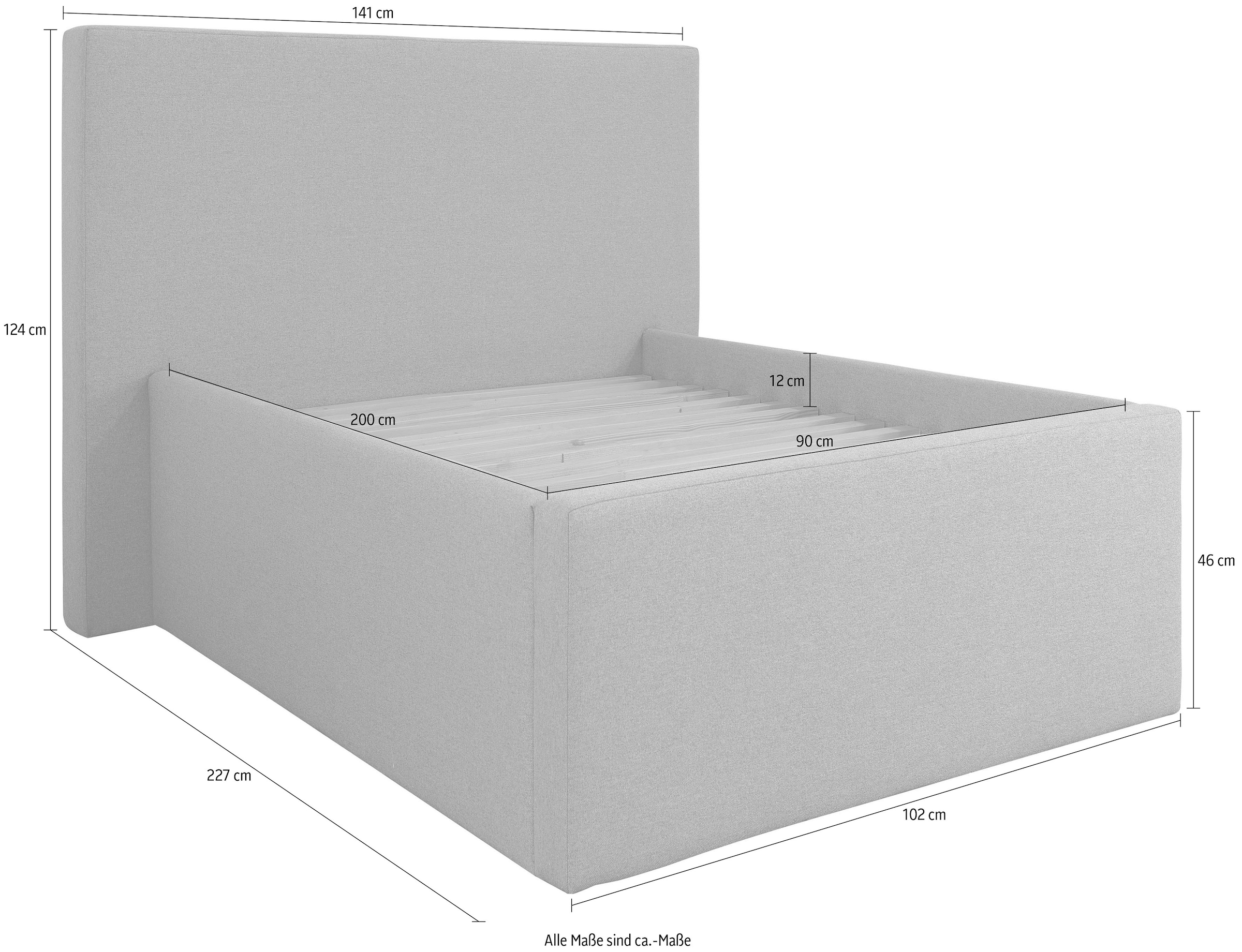 8. Bild von INOSIGN Polsterbett »Dalina«, geradliniges Kopfteil, in 5 Breiten, auch in 220cm Länge