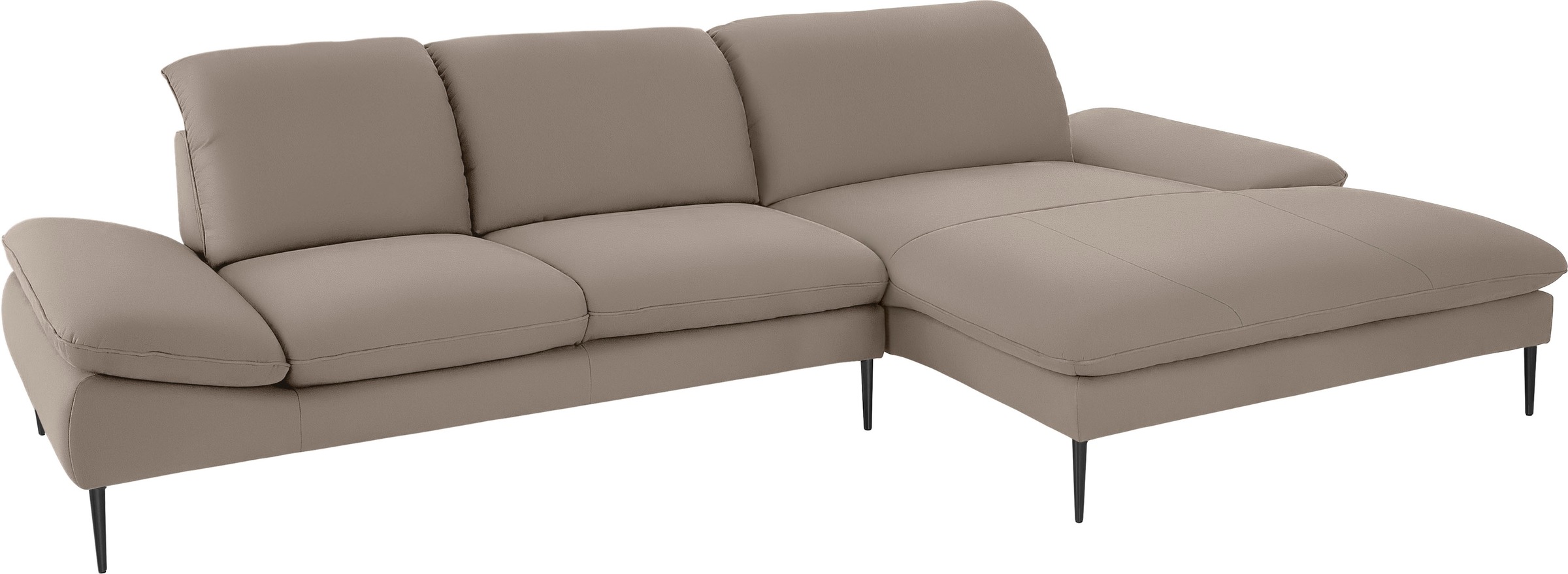 W.SCHILLIG Ecksofa »enjoy&MORE, Designsofa, bequem, zeitlos und elegant, L-Form«, Sitztiefenverstellung, Füße schwarz pulverbeschichtet, Breite 340 cm