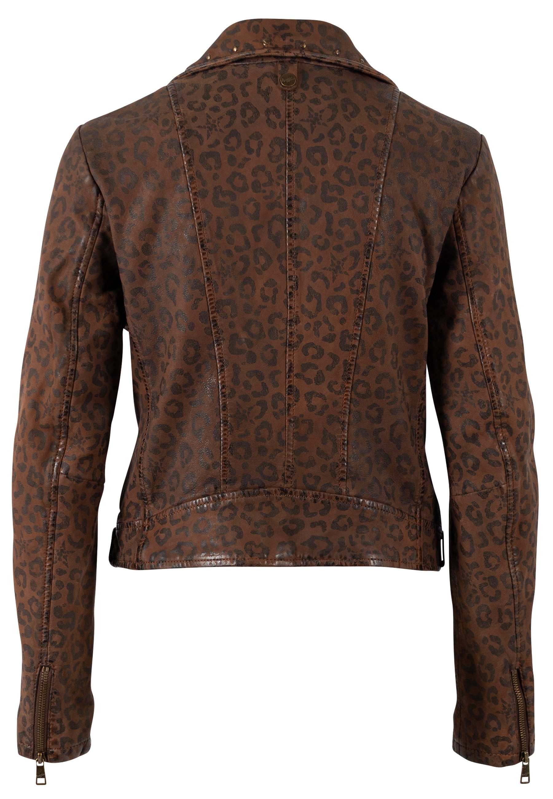 Mauritius Lederjacke »MWNyxa« mit dekorativem Nietenbesatz, Leo-Print