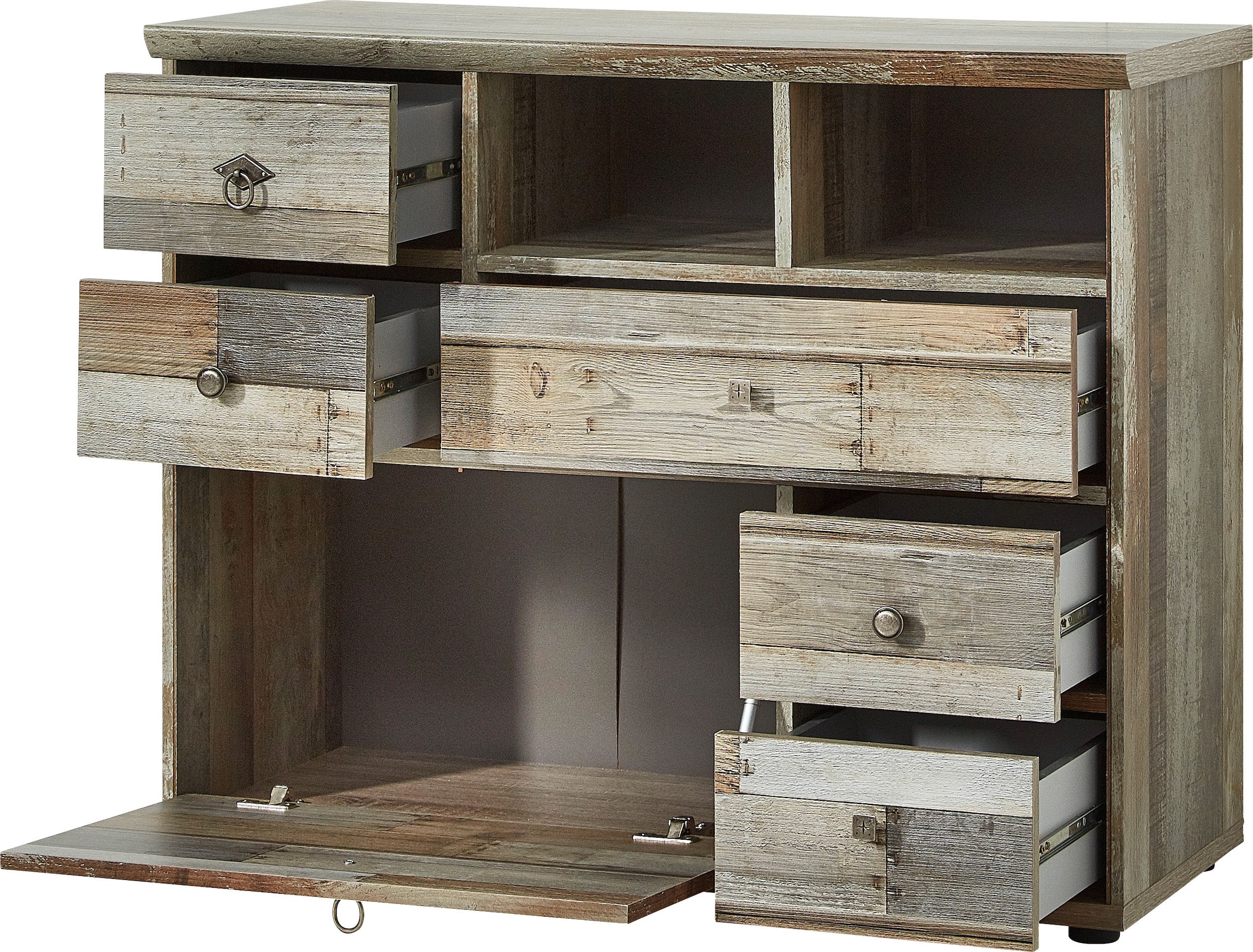 Innostyle Kommode »BONANZA, TOPSELLER!«, (1 St., Kommode), 1 Klappe, 5 Schubladen, 4 Fächer, Softclose, ABS Kantenschutz