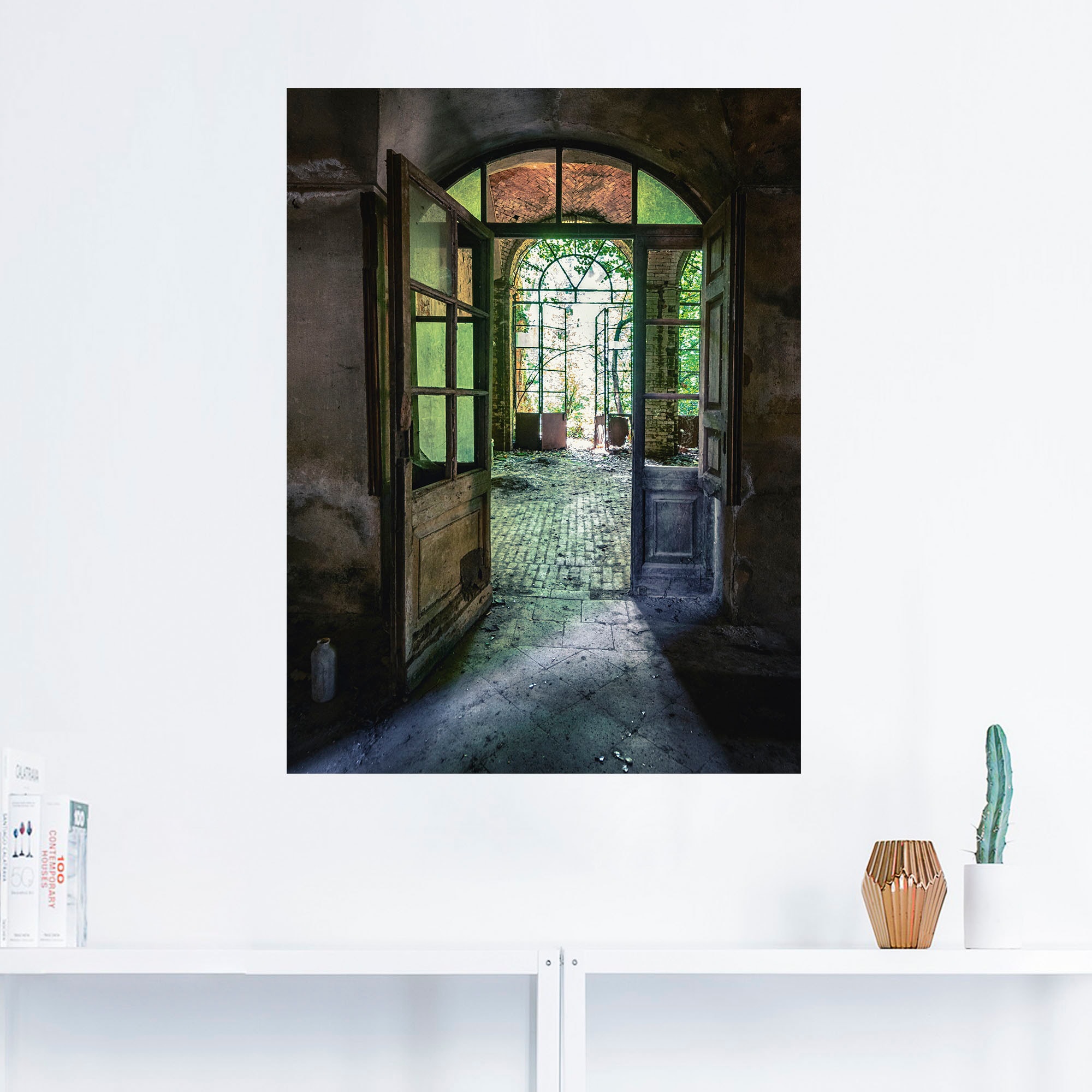 Artland Wandbild »Lost Place - alte Tür Fenster«, Fenster & Türen, (1 St.), als Alubild, Outdoorbild, Leinwandbild, Poster, Wandaufkleber