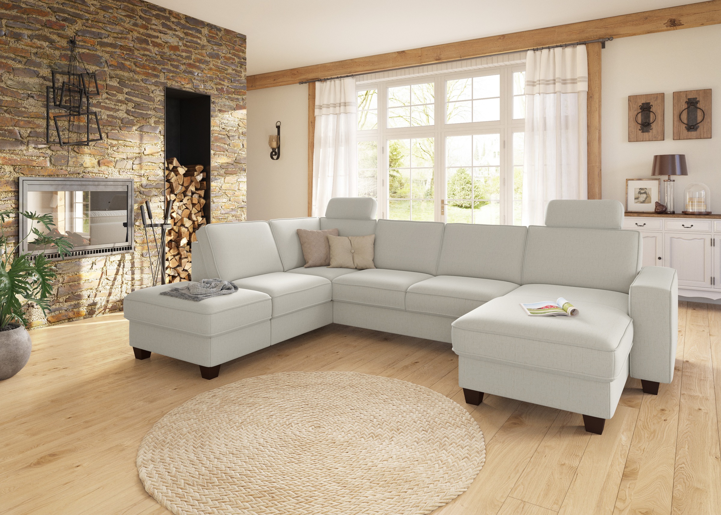 Home affaire Wohnlandschaft »County U-Form« wahlweise Ottomane links oder r günstig online kaufen