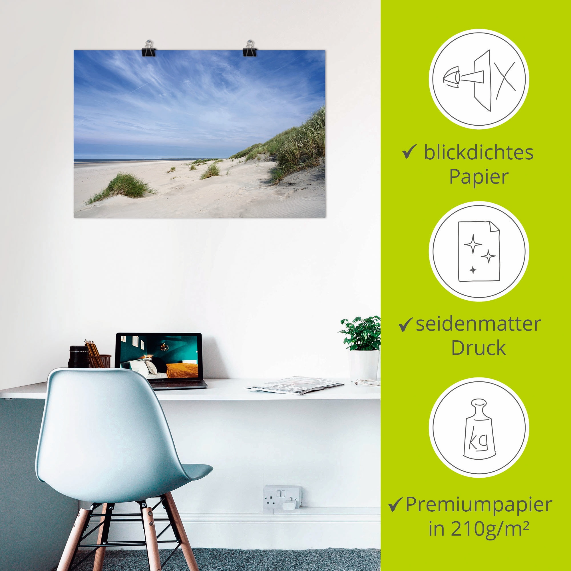 Artland Poster »Strandlandschaft auf Baltrum«, Strandbilder, (1 St.), als Alubild, Leinwandbild, Wandaufkleber oder Poster in versch. Größen