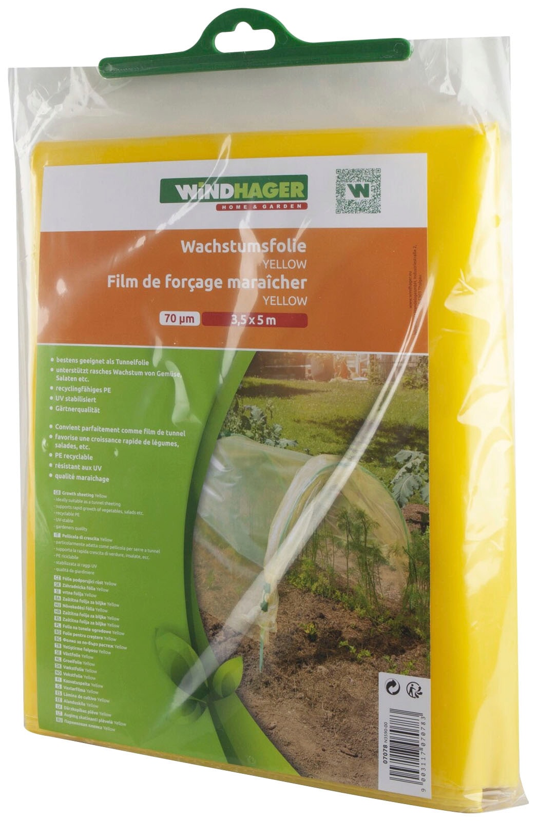 Windhager Schutzplane Wachstumsfolie, gelb, 2x5 m