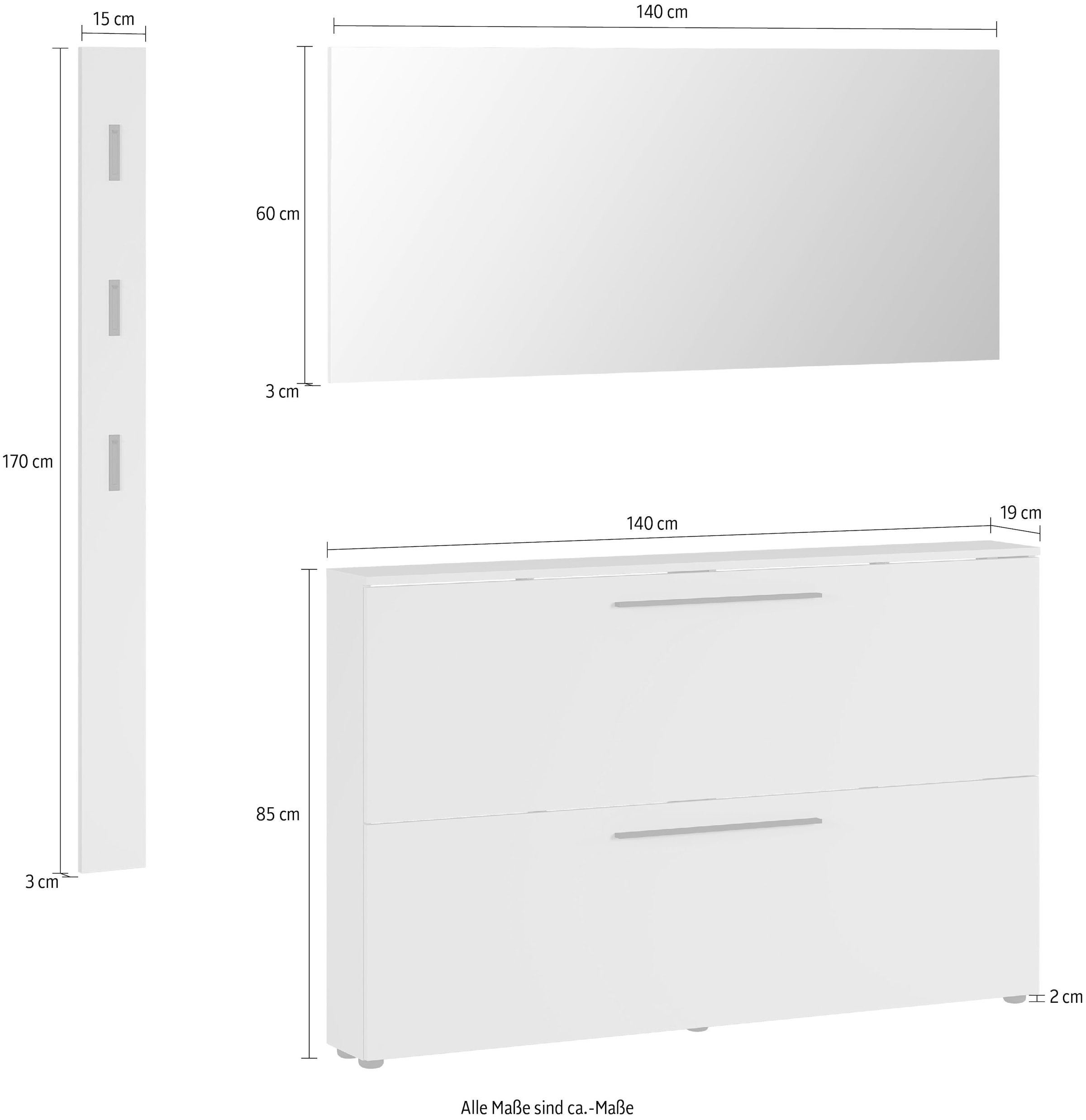 GERMANIA Garderoben-Set »GW-Utah«, (Set, 4 St.)