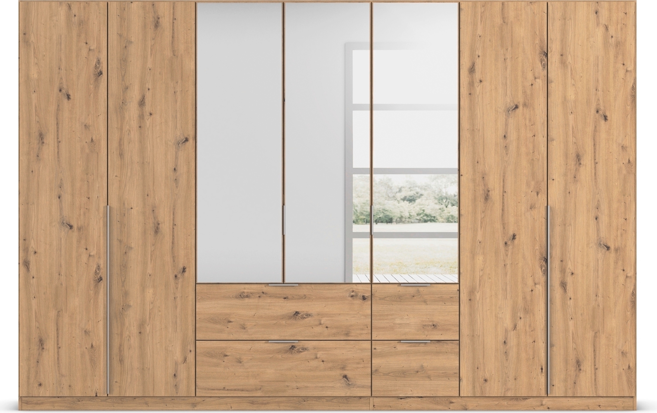 rauch Drehtürenschrank »Kleiderschrank Schrank Garderobe AGORDO mit Dekor- oder Hochglanzfront«, (in zwei Griff-Farben mit Dekor- oder Hochglanzfront), mit Außenschubkästen, in 6 Breiten und 2 Höhen MADE IN GERMANY