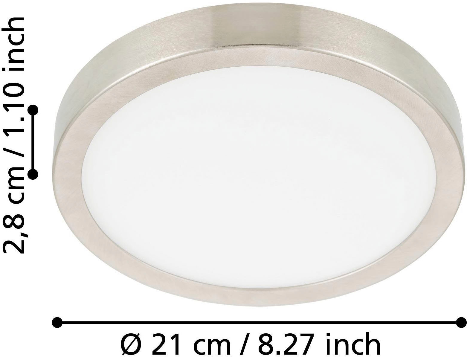 EGLO Aufbauleuchte »Fueva 5 Deckenleuchte, Stahl und Kunststoff, Wohnzimmerlampe, Lampe« LED-Modul 1 Stk. Neutralweiß Aufbauleuchte, Deckenlampe in Nickel-Matt, Weiß, LED Aufbaulampe