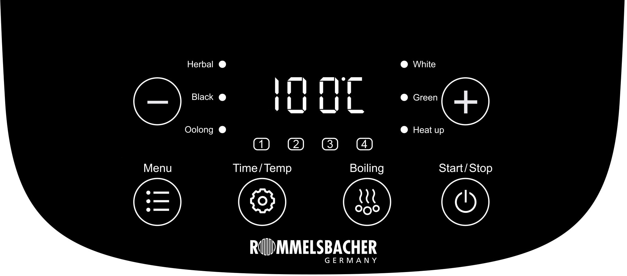 Rommelsbacher Wasser-/Teekocher »TA 2000«, 2000 W, elektronische Temperaturregelung von 50°C-100°C