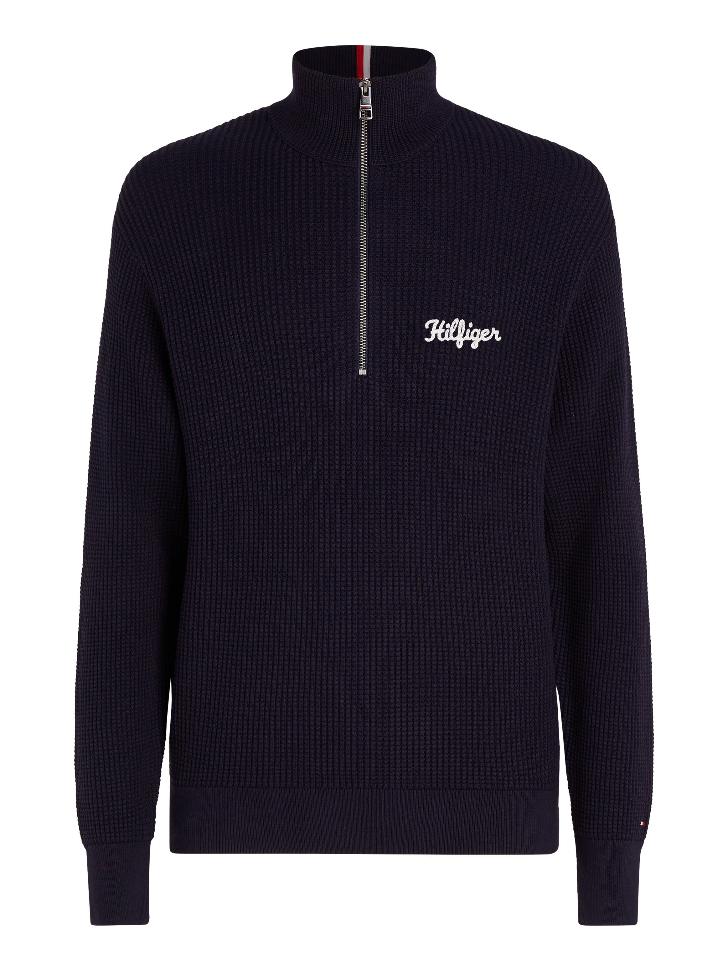 Tommy Hilfiger Rundhalspullover »HILFIGER GRAPHIC WAFFLE ZIP MOCK«