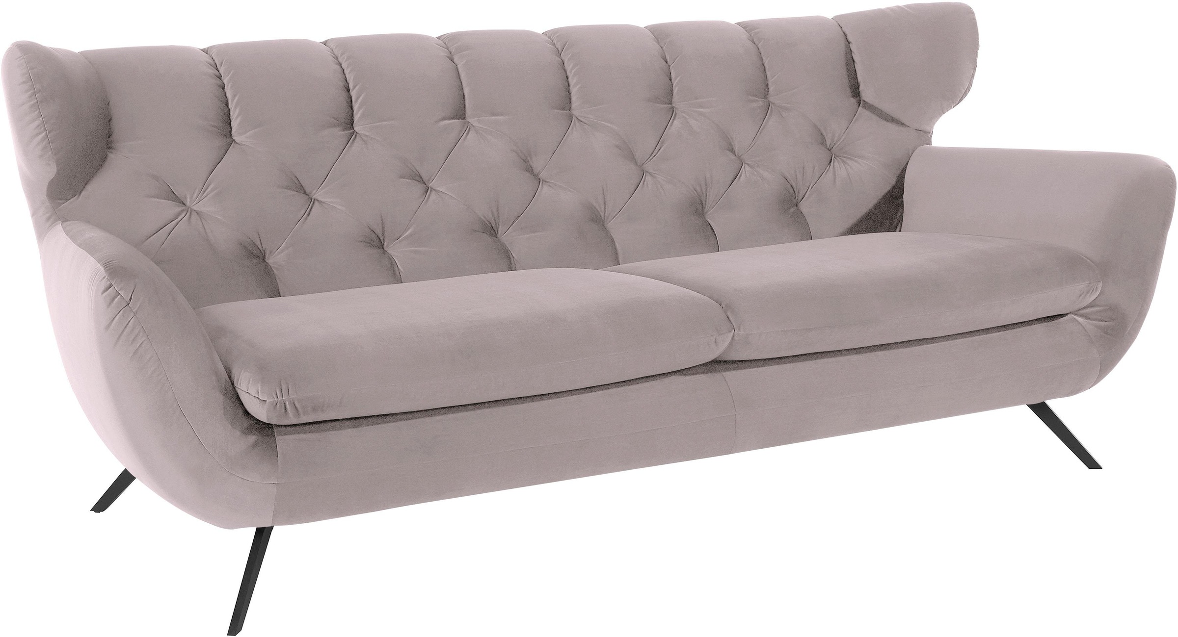 3C Candy 3-Sitzer »Beatrice, extravagantes Megasofa, bequem, Küchensofa«, mit Rückensteppung im Rautenmuster, Samt Optik, auch in Fellimitat