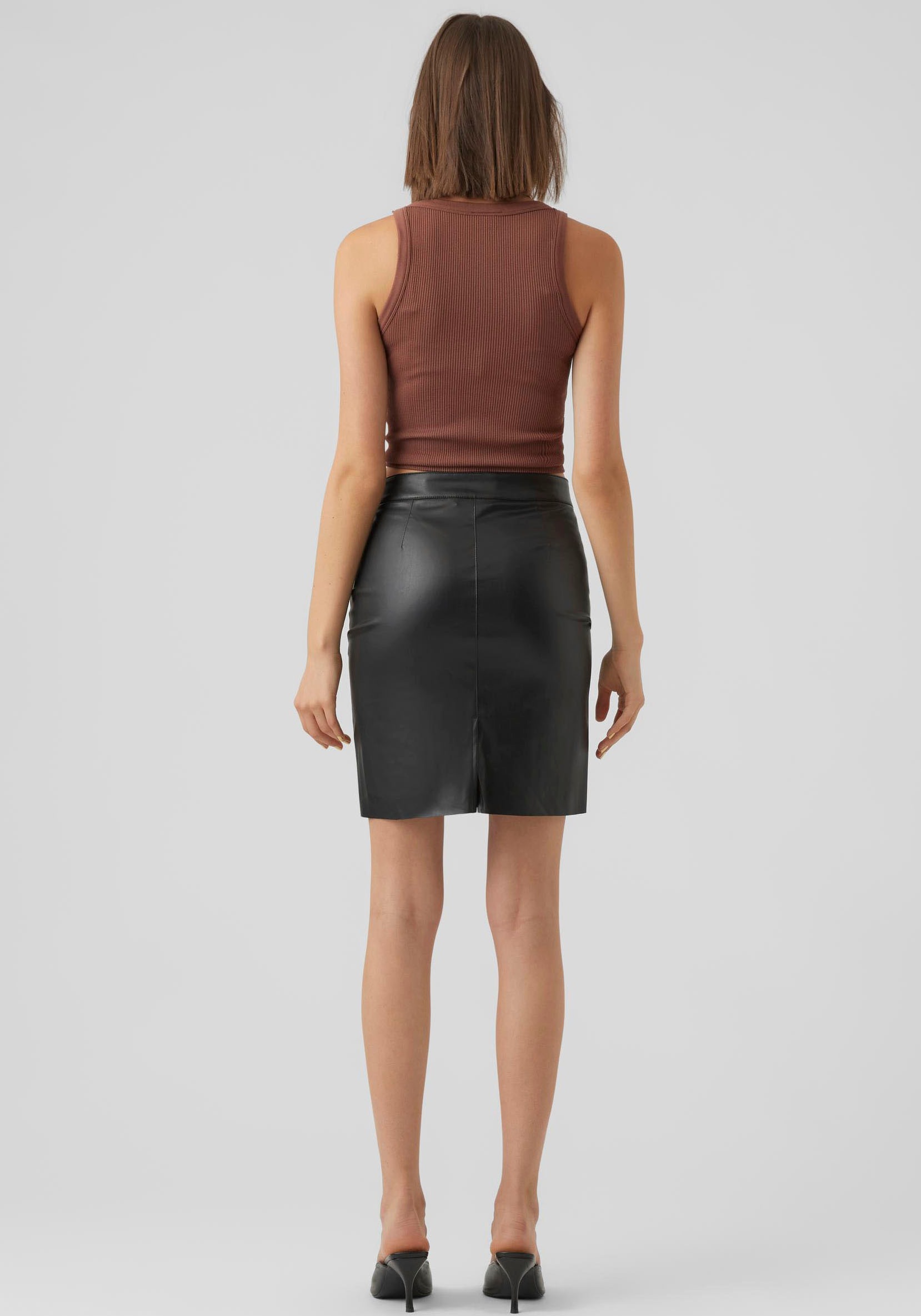 4. Bild von Vero Moda Lederimitatrock »VMOLYMPIA HR SHORT PL SKIRT«