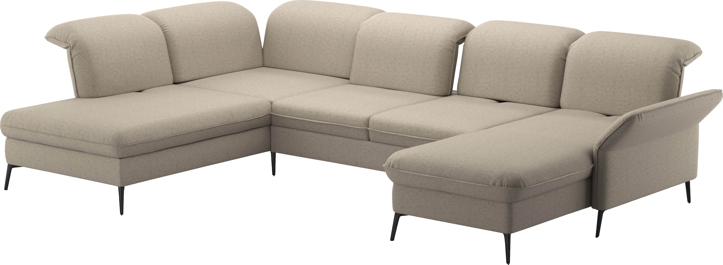 sit&more Wohnlandschaft »Emely, inkl. Sitztiefenverstellung«, wahlweise mit Bettfunktion,Bettkasten,Kopf- & Armteilverstellung