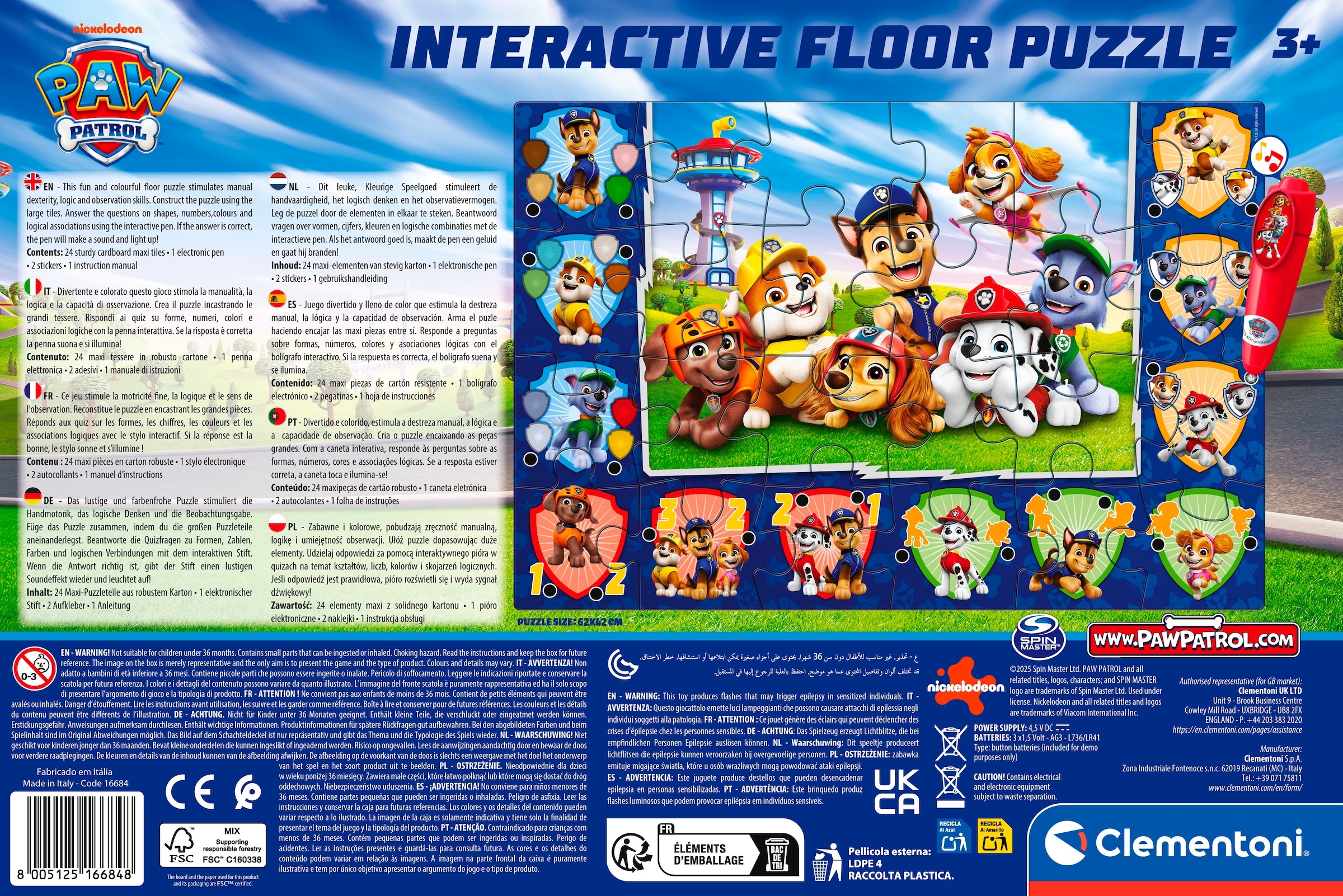 Clementoni® Puzzle »Quiz-Bodenpuzzle - Paw Patrol« Made in Europe