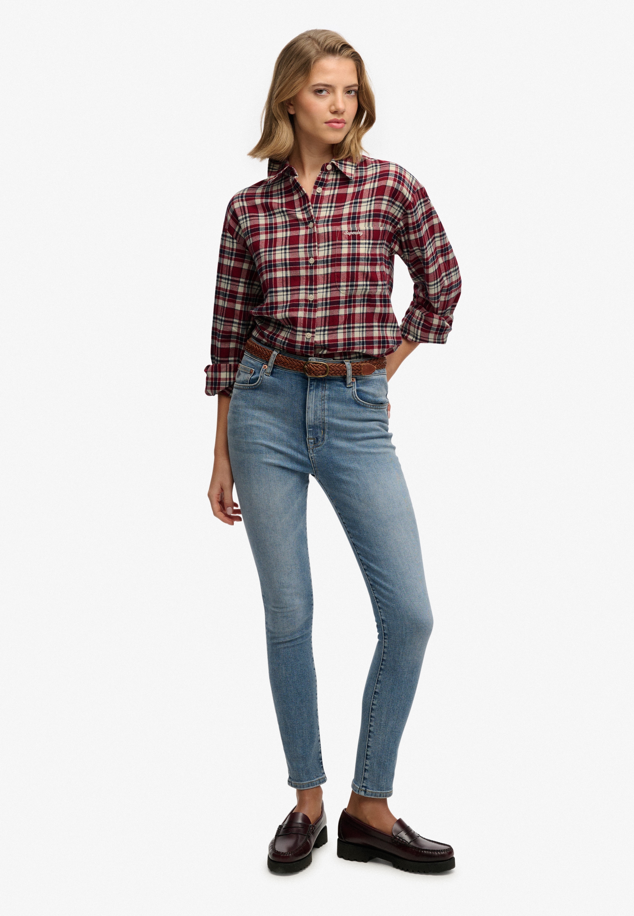 Superdry Karobluse »CHECK FLANNEL RELAXED SHIRT« Baumwolle, relaxed fit, aus weichem Flanell