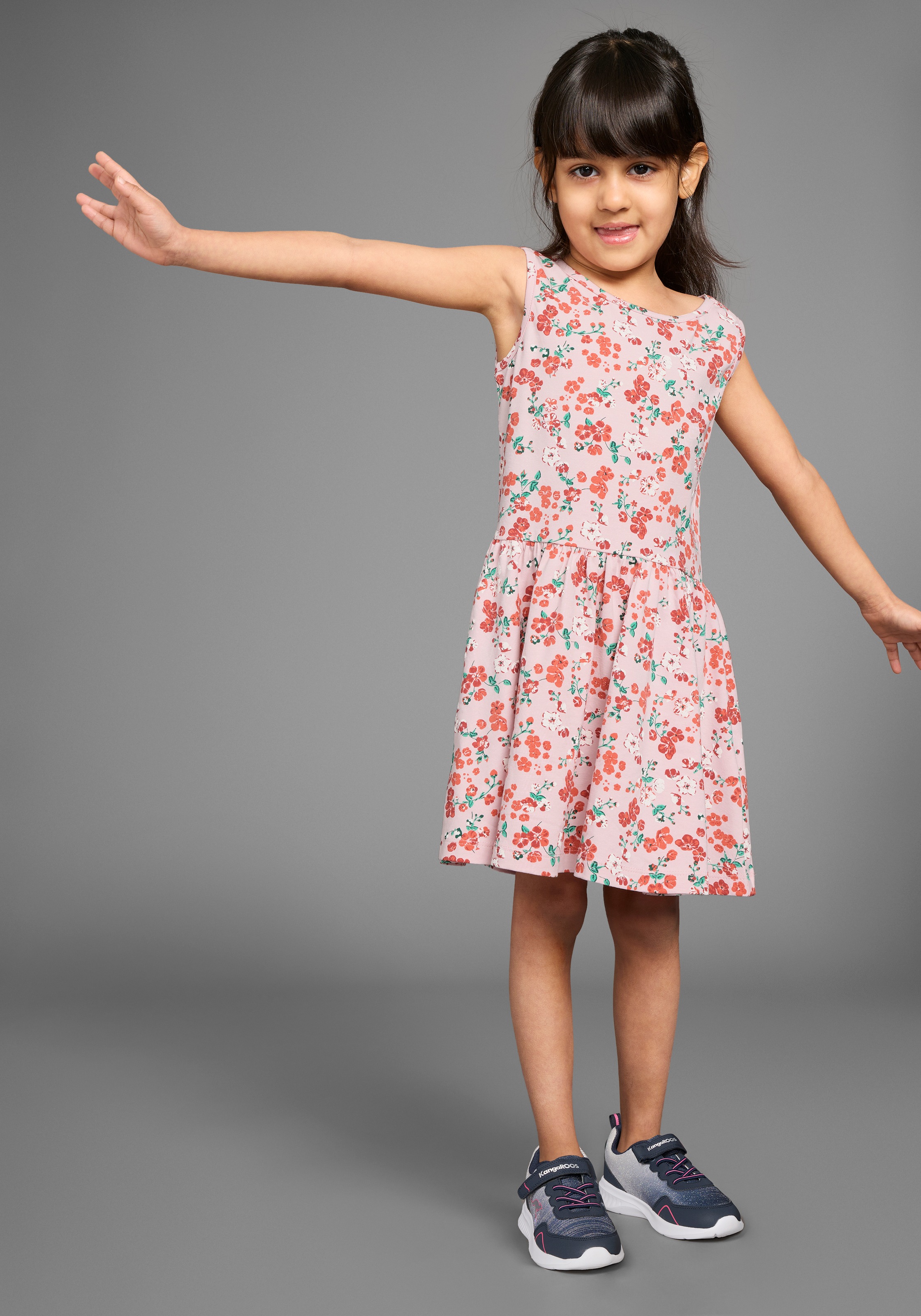 KangaROOS Jerseykleid »Trägerkleid im Blumen-Allover«, Shirtkleid mit Blumenmuster
