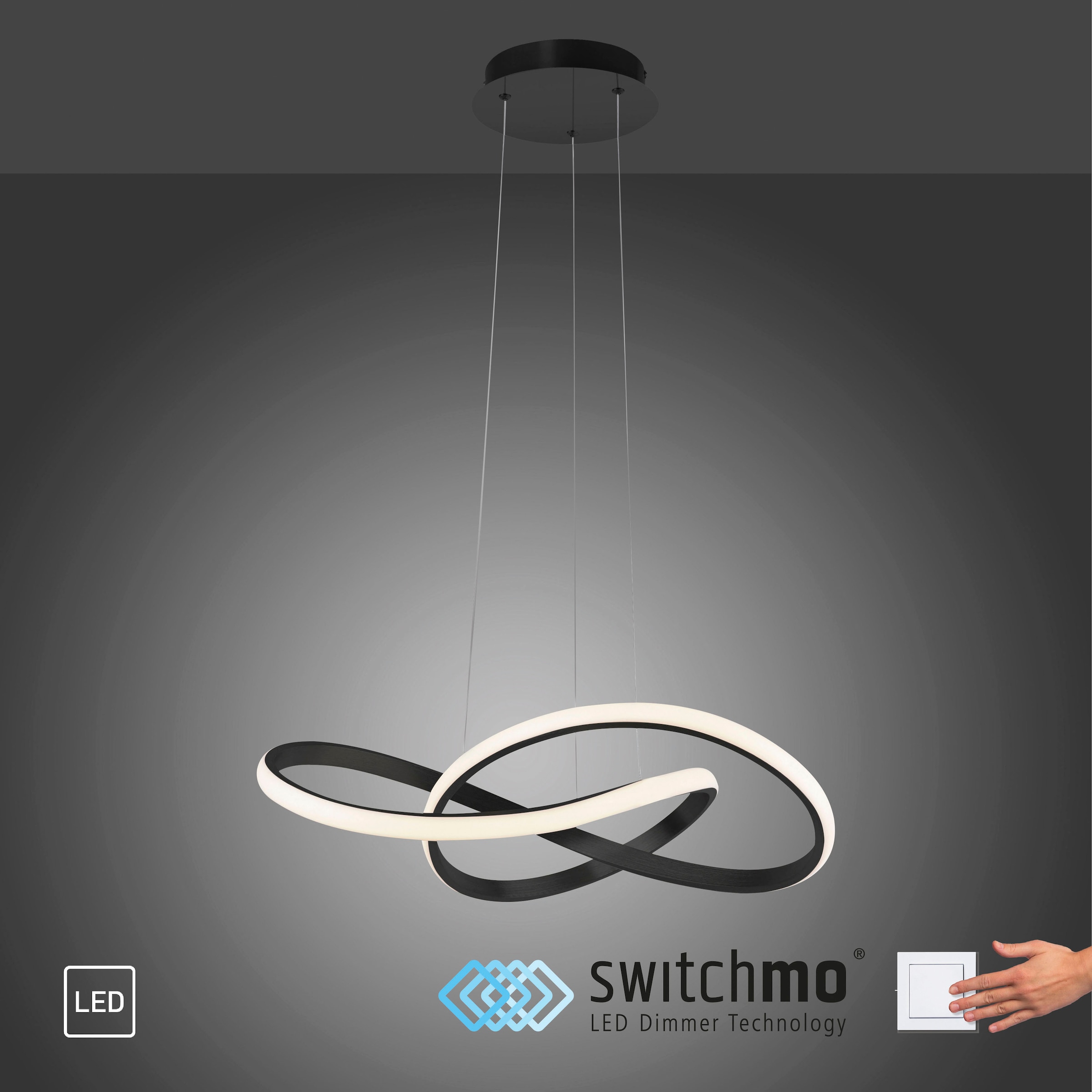JUST LIGHT Pendelleuchte »MARIA«, 1 flammig, Leuchtmittel LED-Board | LED fest integriert, LED, dimmbar, Switchmo