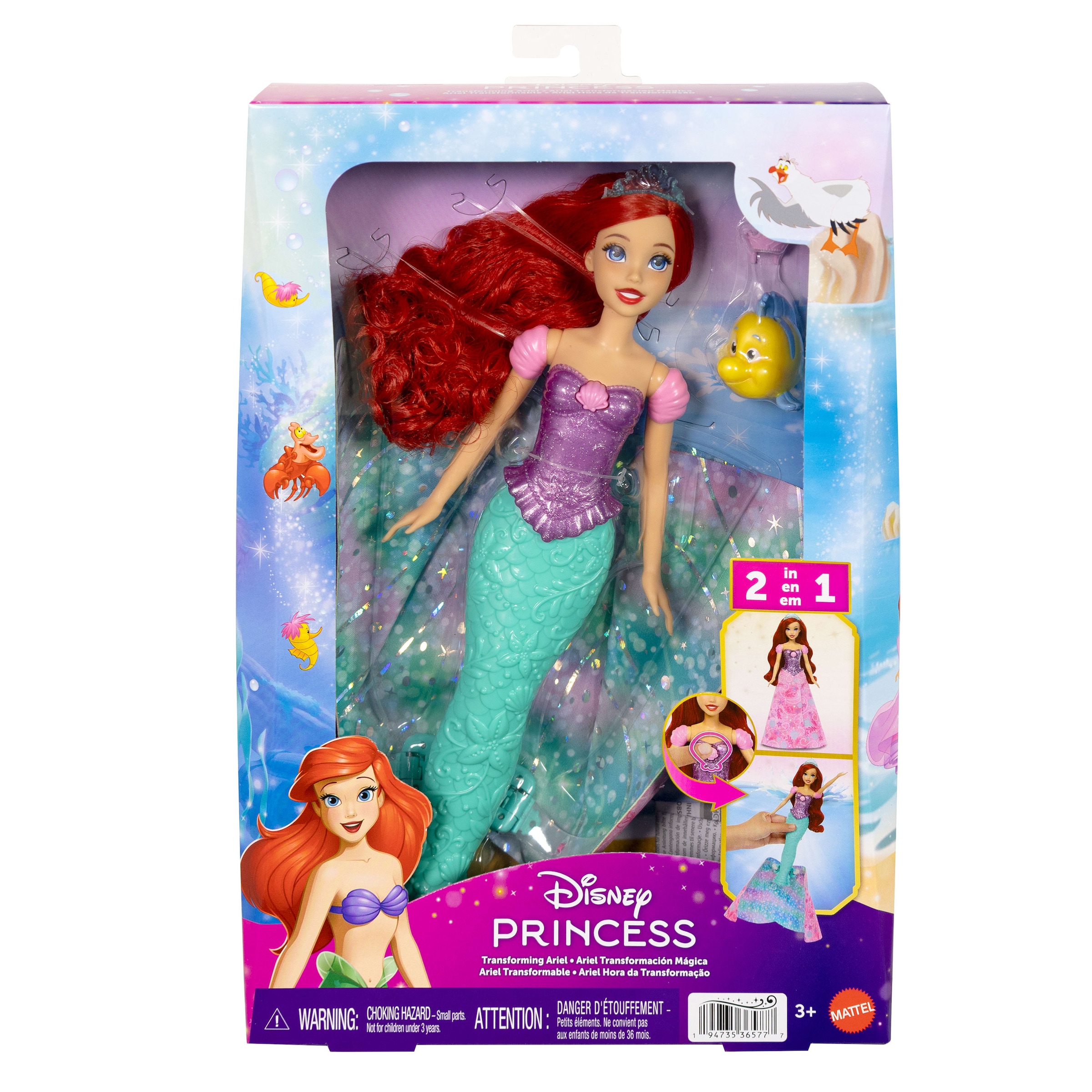 Mattel® Anziehpuppe »Disney Prinzessin Arielle Verwandlungs-Puppe«