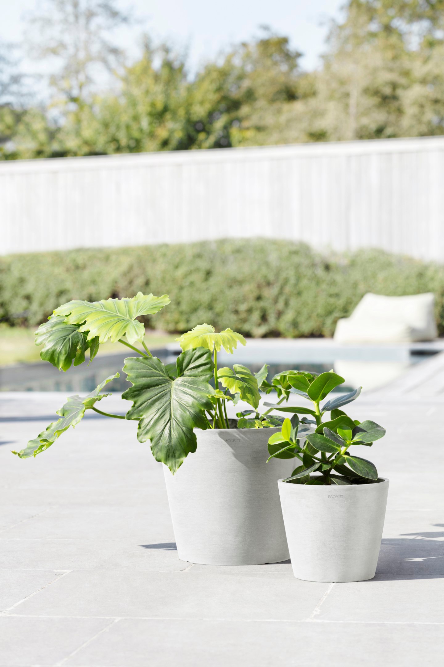 ECOPOTS Blumentopf »Amsterdam 30 + Wassersystem Weißgrau«, für innen und außen: frostsicher, bruchsicher und lichtbeständig