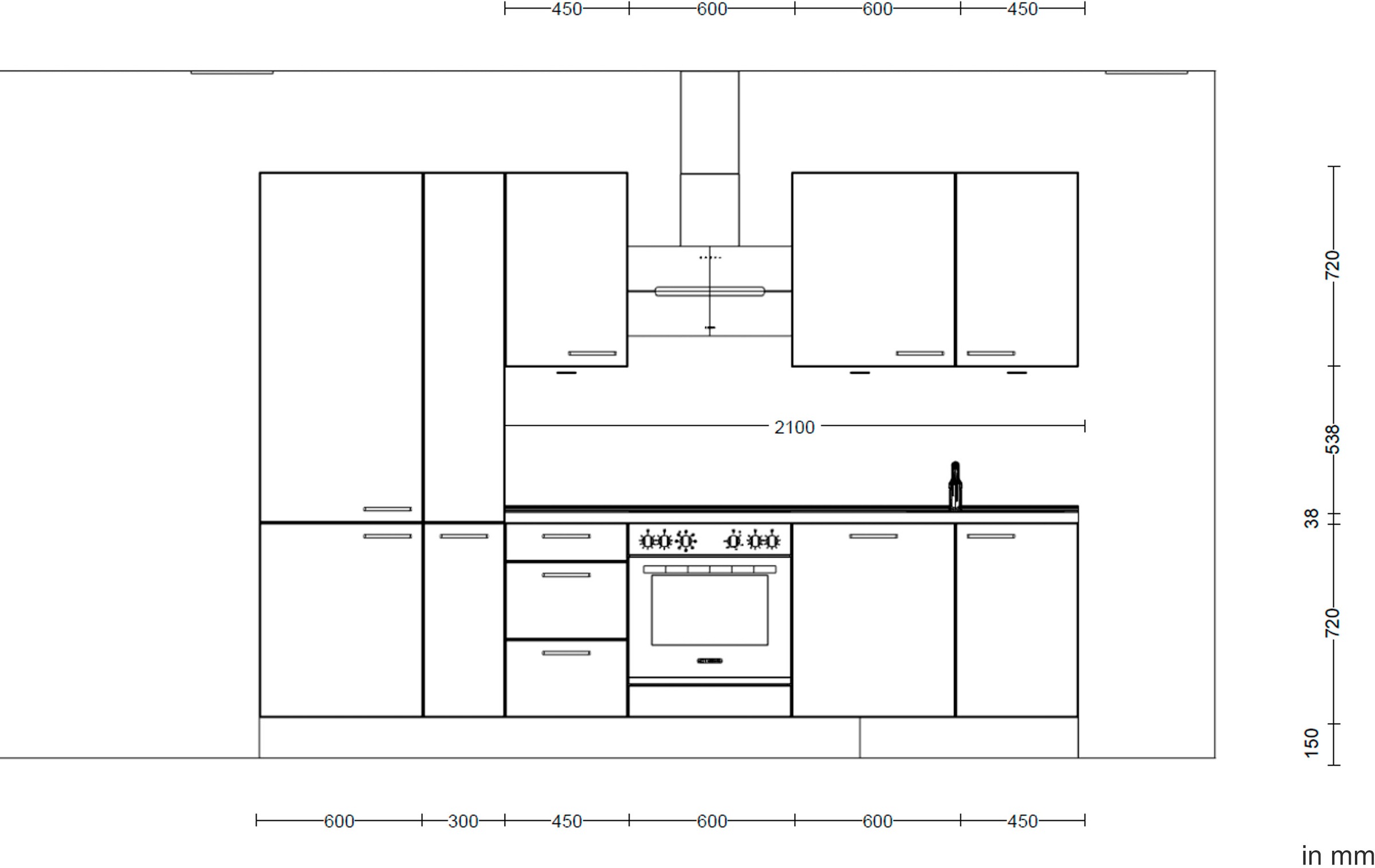 nobilia® Küchenzeile »&quot;Structura II&quot;« vormontiert, Ausrichtung wählbar, Breite 300 cm, wahlw. mit E-Geräten