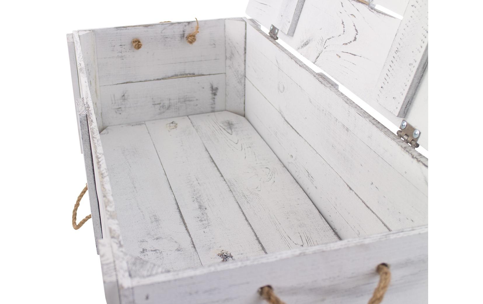 Holz Zollhaus Holzkiste »Vintage Shabby Weiss, 85 x 40 cm« Herkunftsland Ukraine, Holzart Kiefer