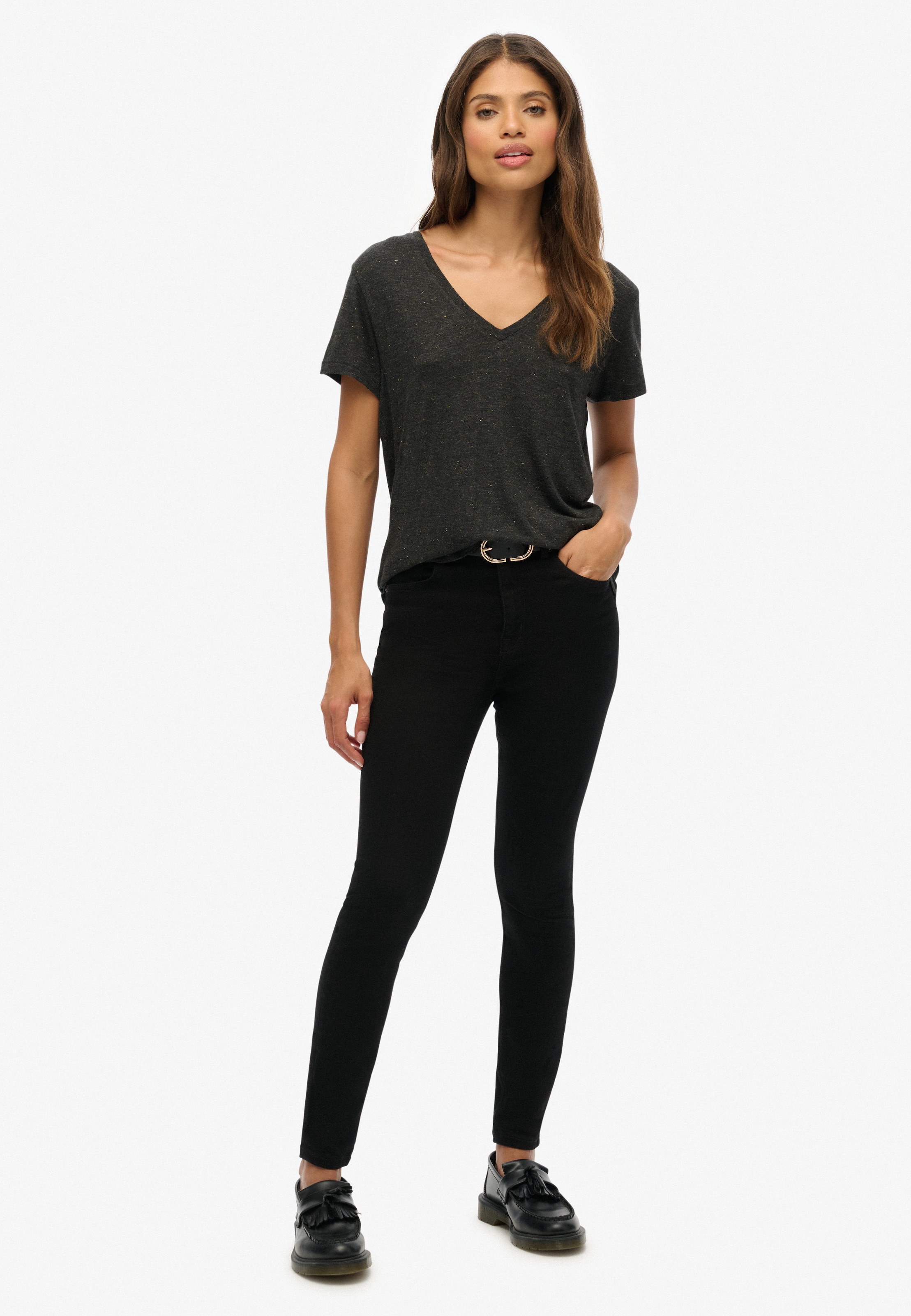 Superdry T-Shirt »STUDIOS SLUB EMB VEE TEE«