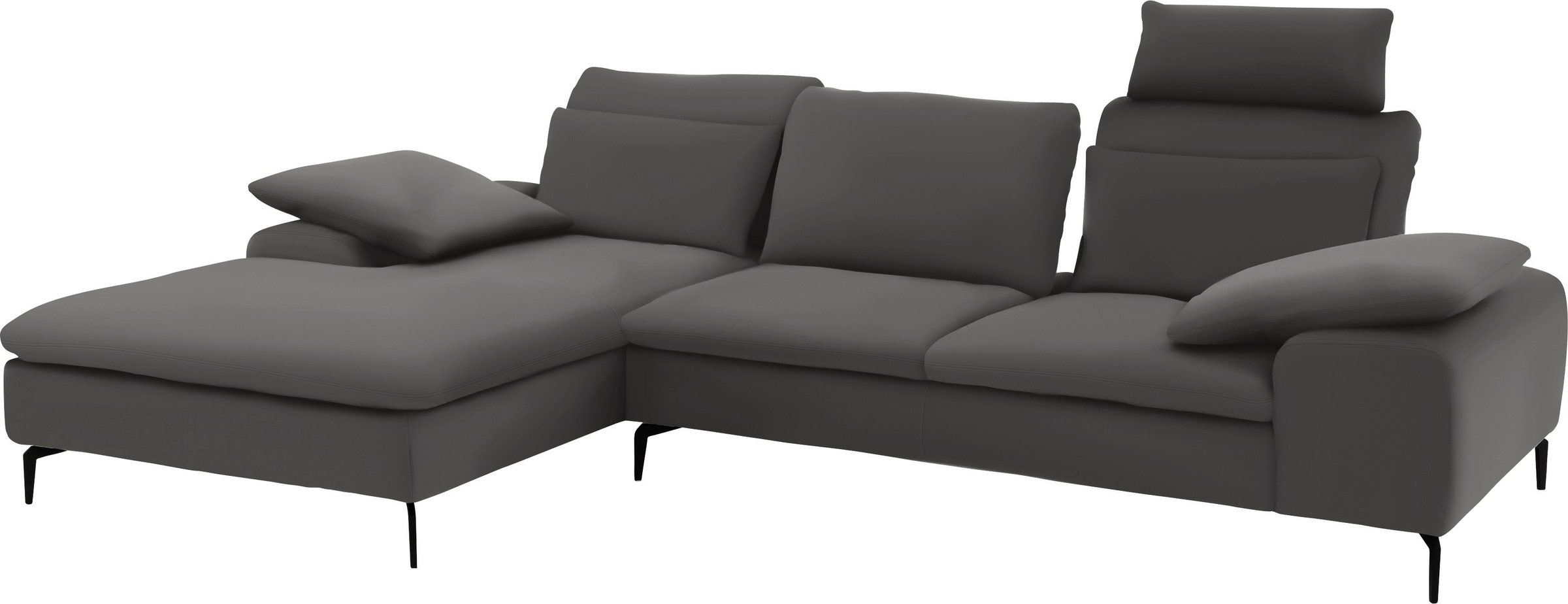 W.SCHILLIG Ecksofa »valentinoo, Designsofa, bequem, elegant und zeitlos, L-Form«, (Set), inklusive Hocker, mit Sitztiefenverstellung, Breite 299 cm