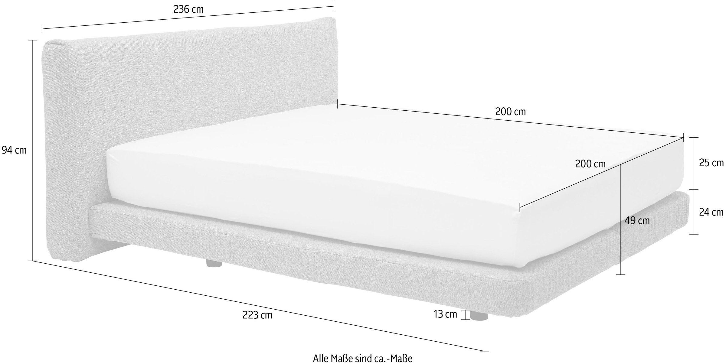 5. Bild von TOM TAILOR HOME Boxspringbett »CLOUD NINE BOX«, in weichem Bouclé-Stoff, Kopfteilhöhe: 94 cm