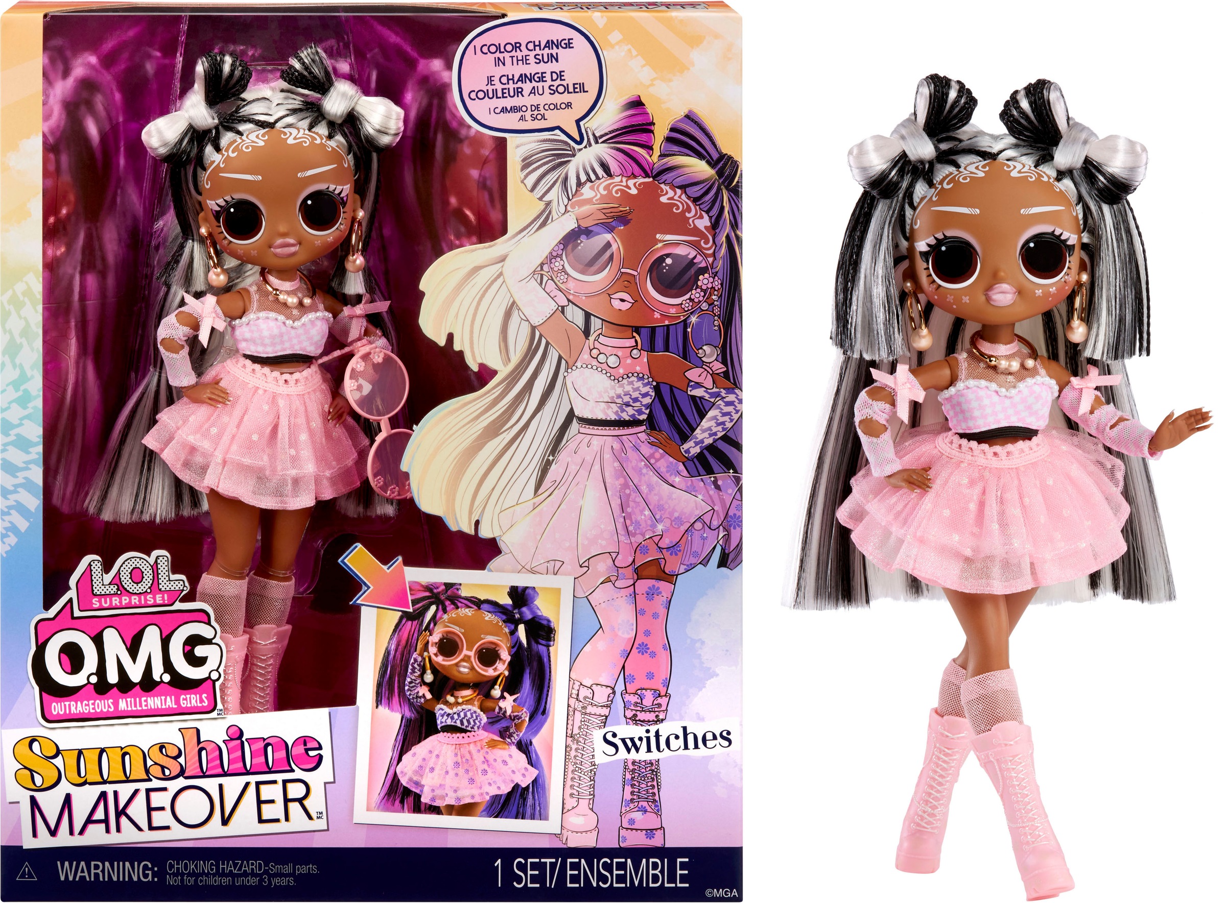 L.O.L. SURPRISE! Anziehpuppe »OMG Sunshine Color Change - Switches«, mit UV-Farbwechsel