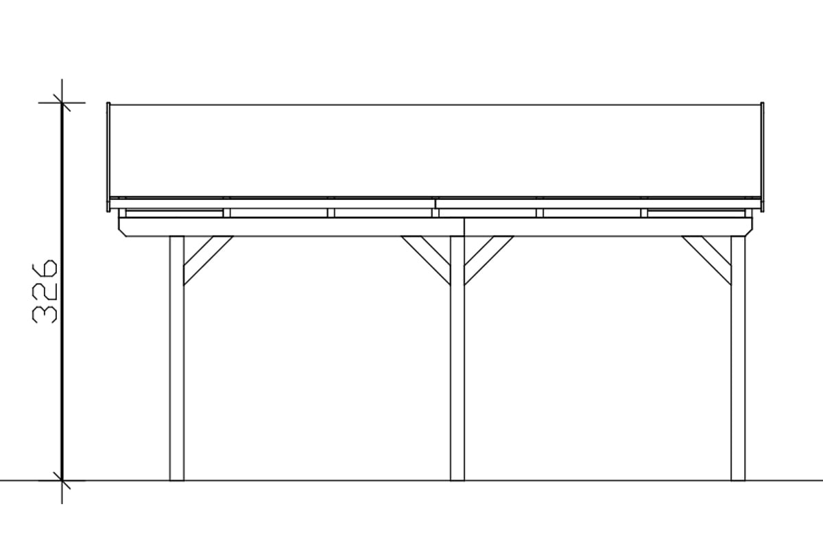 Skanholz Einzelcarport »Fichtelberg«, Leimholz-Nordisches Fichtenholz, hellbraun, mit schwarzen Schindeln