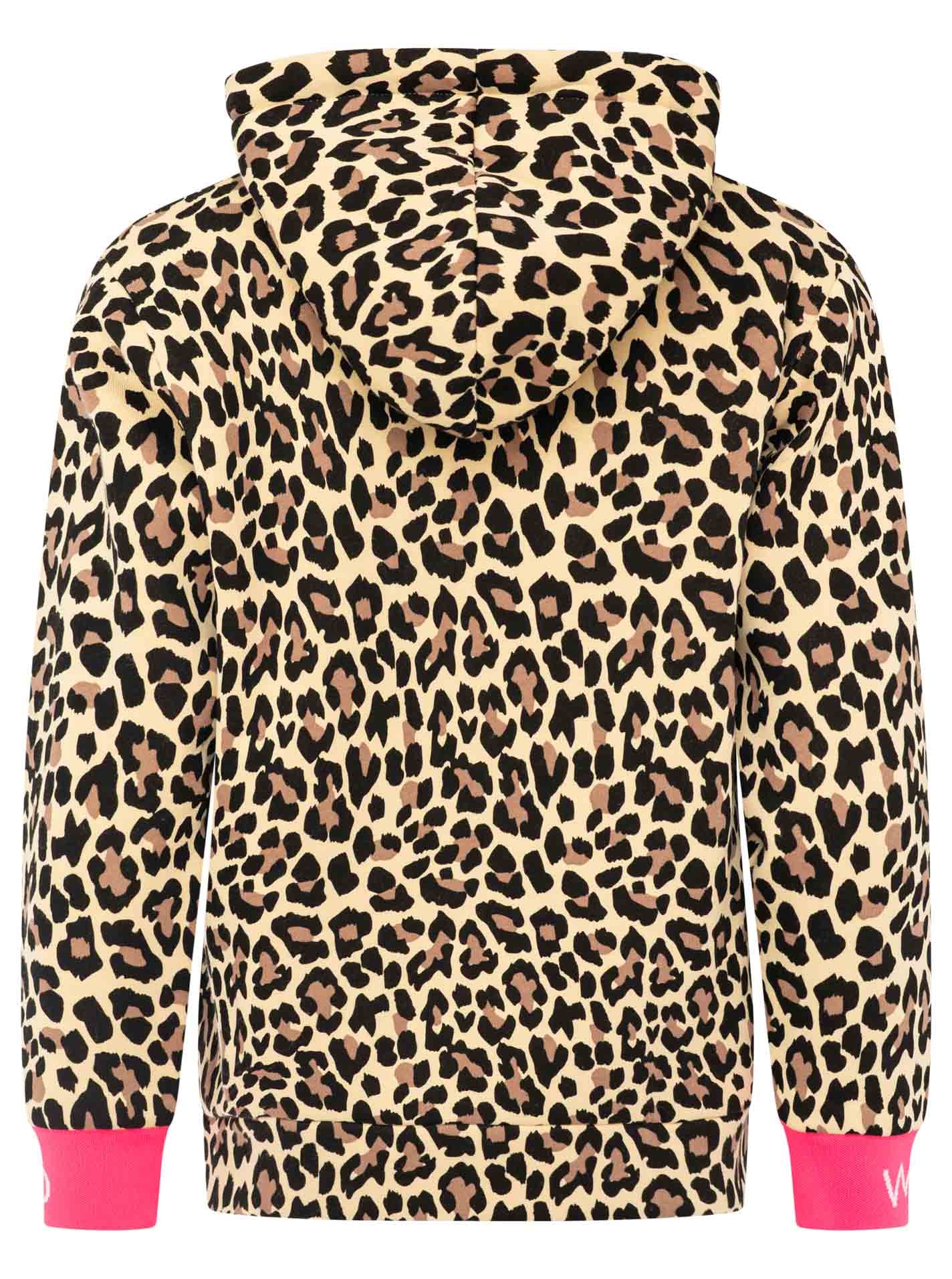 Zwillingsherz Kapuzensweatjacke »"WILD WILD"« Leomuster, Kapuze mit Kordel, Bündchen mit WILD Print, Zipper