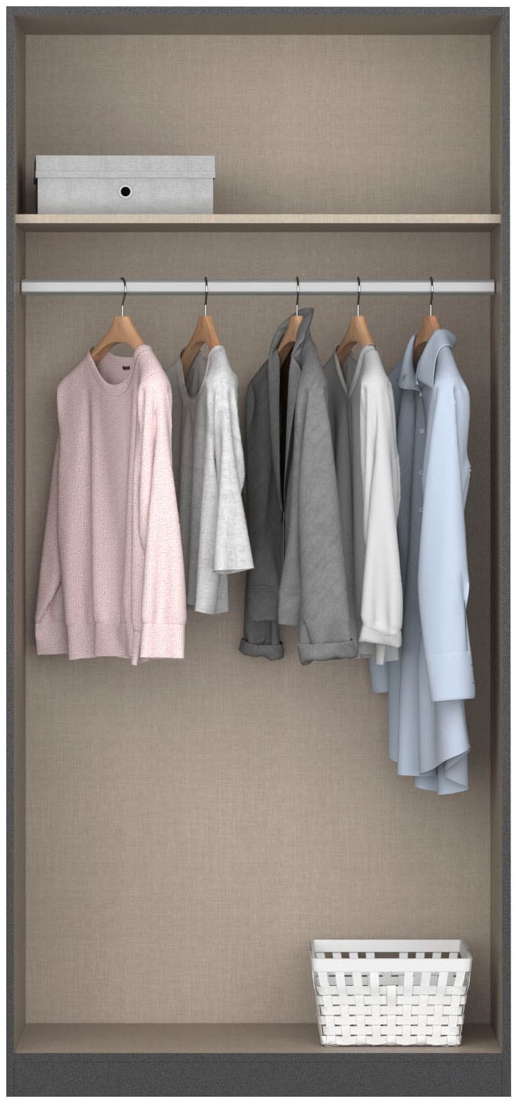 rauch Drehtürenschrank »Kleiderschrank Jugendzimmer Kinderzimmer Stauraum Topseller Holmes« Breite 91/Höhe 197/Tiefe 54cm - Industrial Style - MADE IN GERMANY