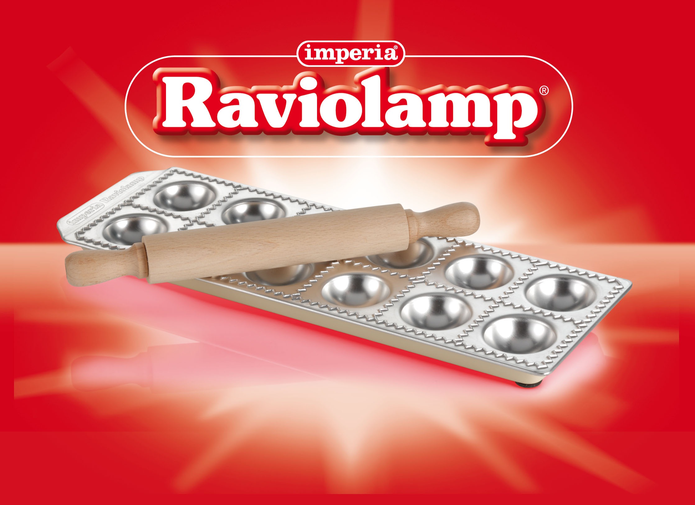 imperia Ravioliform »Ravioli Chef« Aluminium, für 12 Ravioli, inkl. Nudelholz, Aluminium