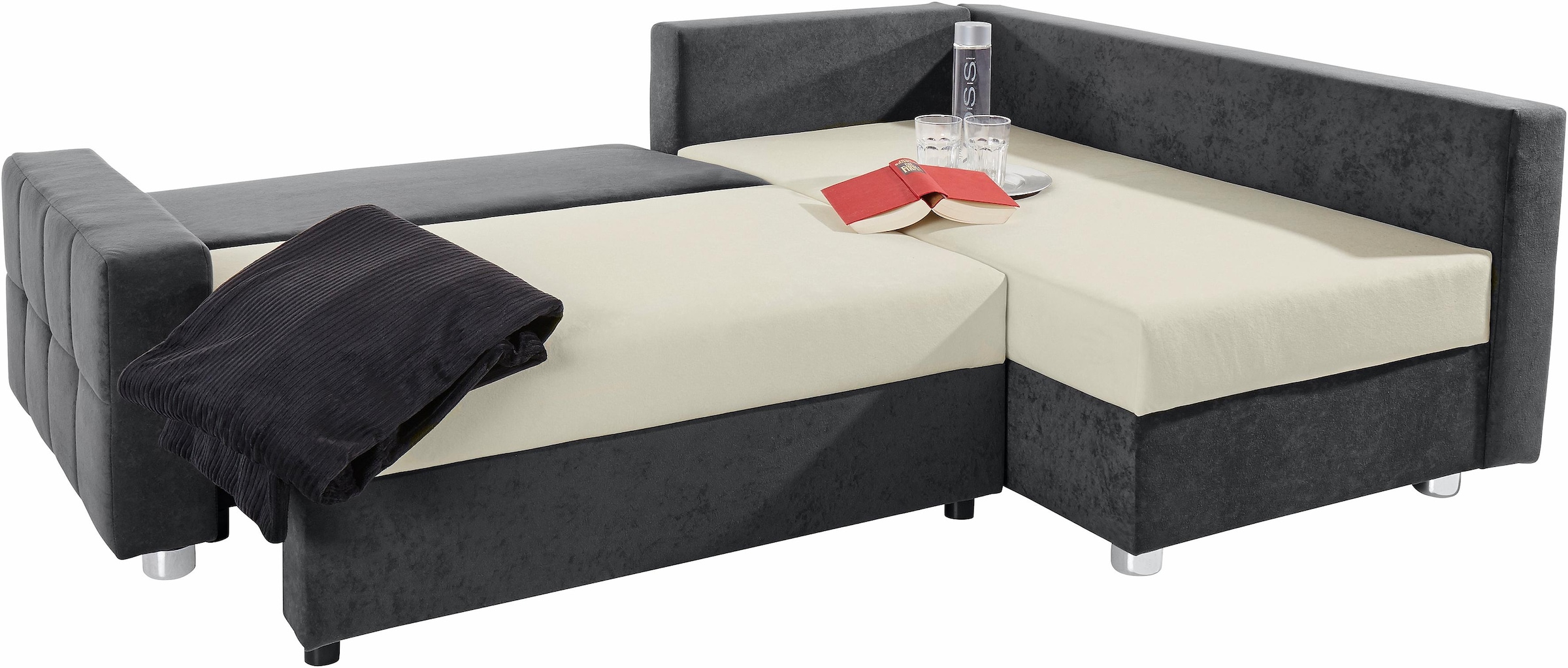 COLLECTION AB Ecksofa »Parma L-Form«, mit Bettfunktion und Federkern