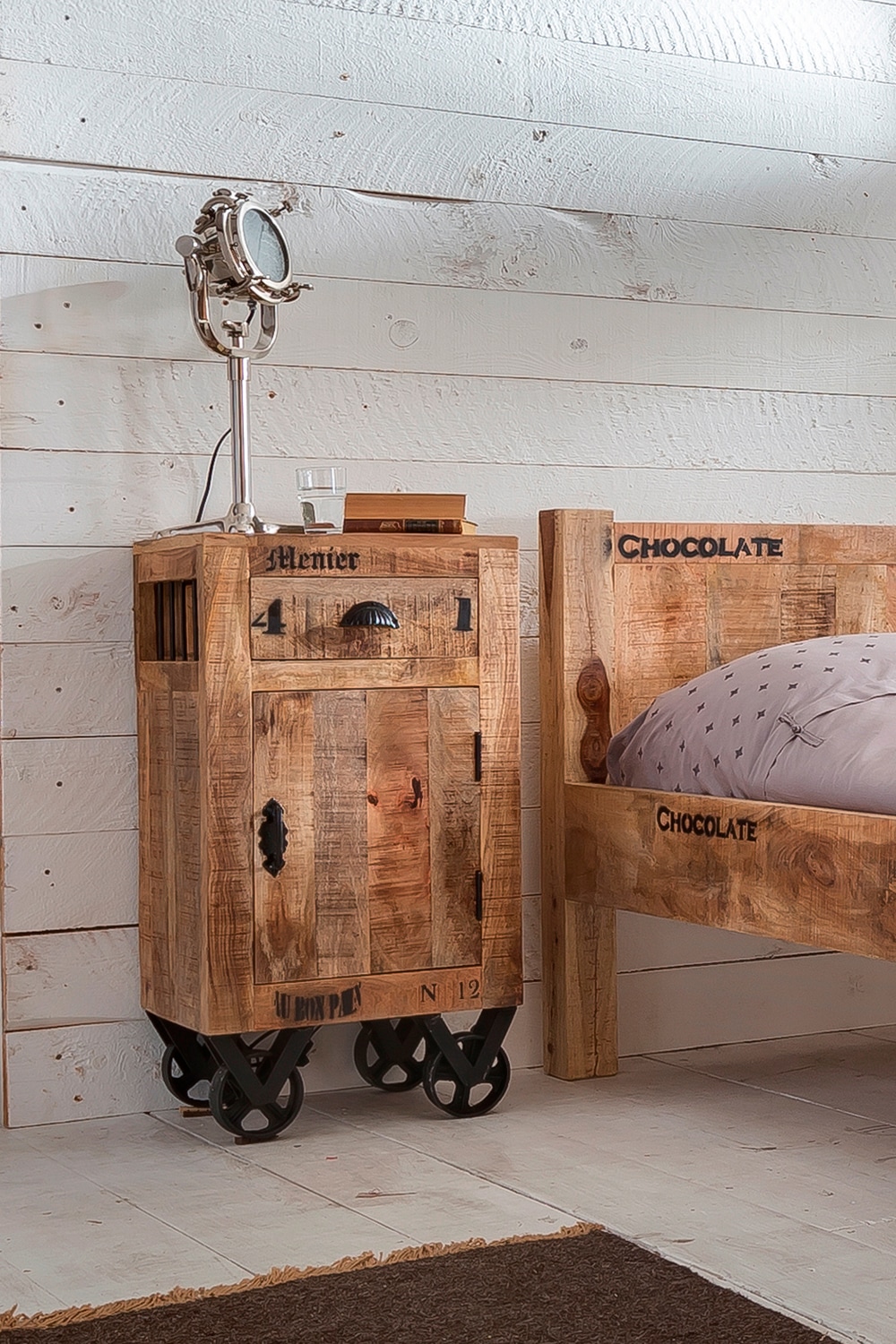 SIT Kommode »Rustic«, mit schwarzem Aufdruck im Industrial-Stil