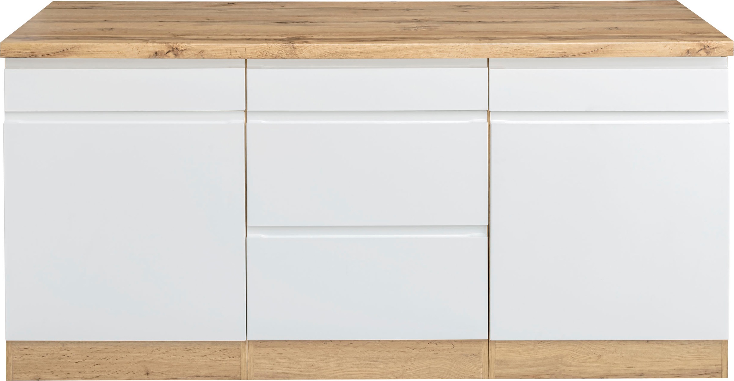 KOCHSTATION Unterschrank »KS-Bruneck« >>Bruneck<< 180 cm breit, für viel Stauraum, hochwertige MDF-Fronten