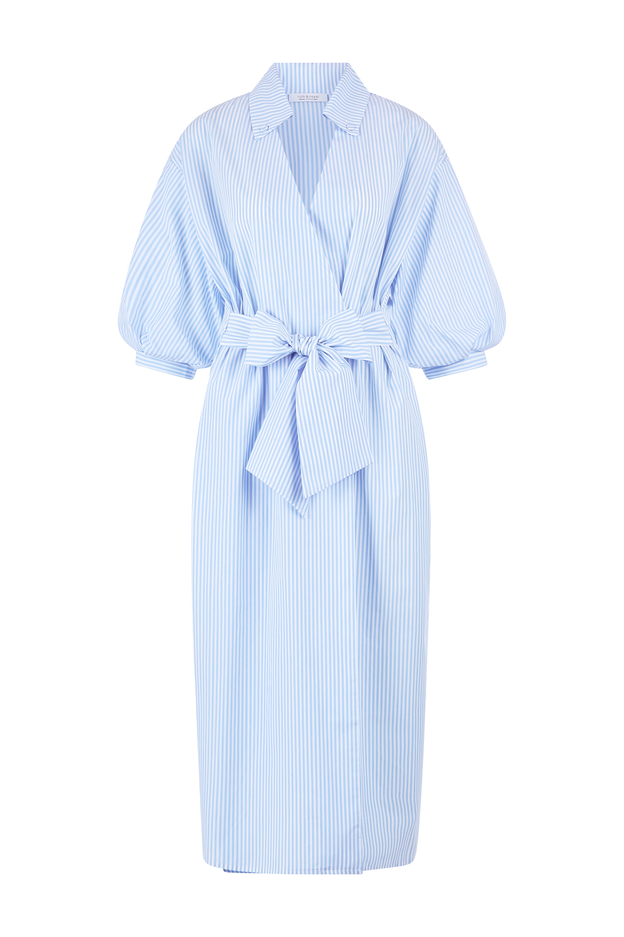 RICHROYAL Blusenkleid, Mit überschnittener Schulter und Button-Down-Kragen; gestreift