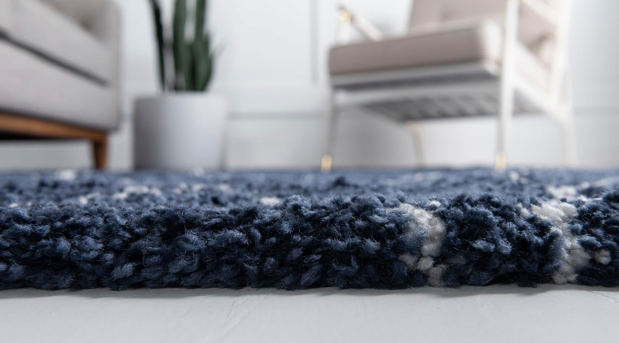Myflair Möbel & Accessoires Hochflor-Teppich »Temara Shag Lagerräumung«, rund, 51 mm Höhe, gewebt, Rauten Design, weich & kuschelig