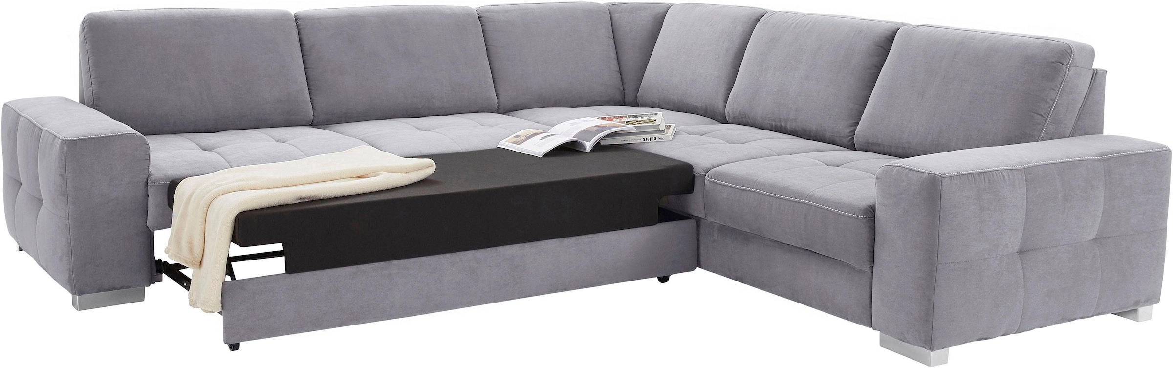 sit&more Ecksofa »Santorini L-Form«, mit Federkern und Sitztiefenverstellung, wahlweise mit Bettfunktion