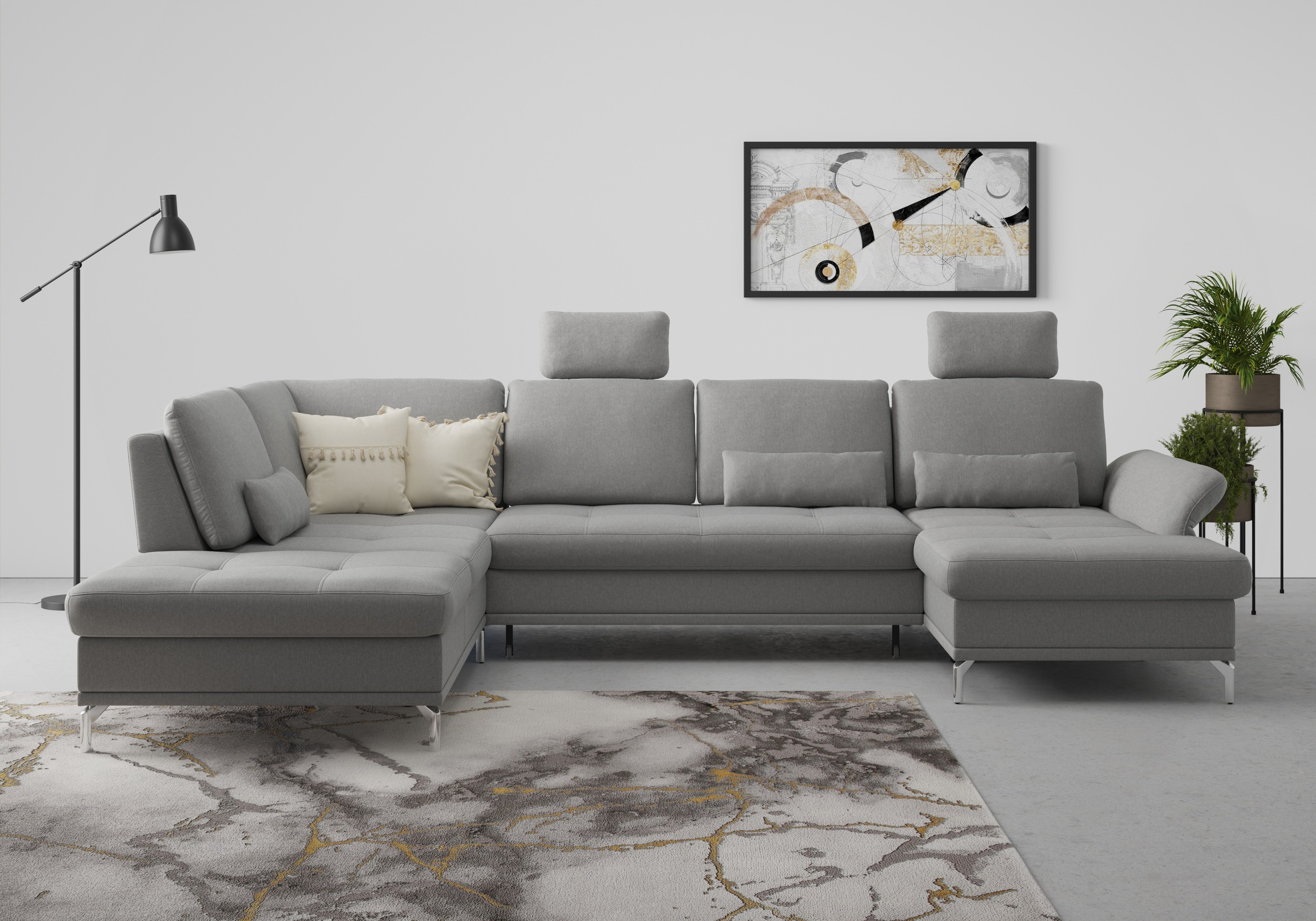 INOSIGN Wohnlandschaft »Palm Beach U-Form« Federkern, mit Sitztiefenverstel günstig online kaufen